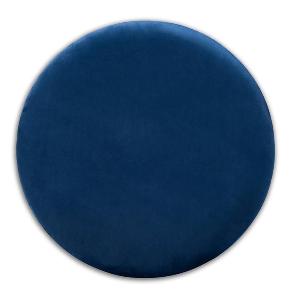 BOWERY HILL Navy Blue Velvet Upholstered Storage Ottoman with Gold Finish - Luxurious Footrest, Coffee Table & Extra Seating for Living Room, Bedroom or Office