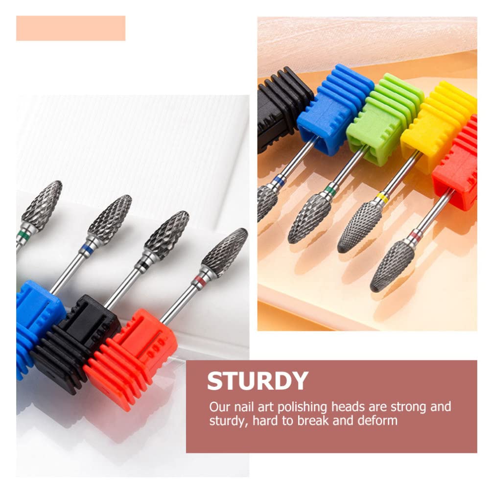 Professional Nail Drill Bits - Metal Tungsten Steel Alloy Manicure Grinding Heads for Portable Nail Polisher - Multi-Function Sanding Drill Tips for Salon & Home Nail Care - Perfect for Acrylic, Gel & Natural Nails