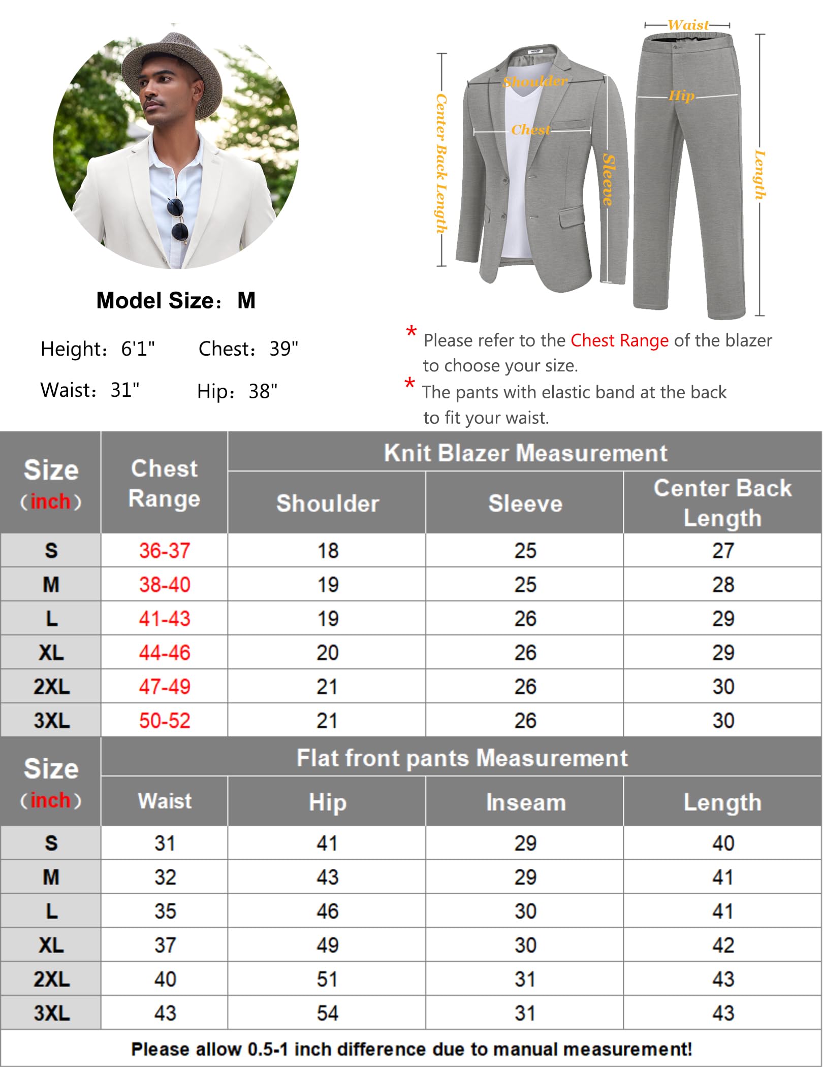 COOFANDY Men's Slim Fit 2-Piece Suit Set - Lightweight Knit Blazer & Pants for Business Casual & Office Wear | Comfortable Stretch Fabric for Weddings, Parties & Professional Events