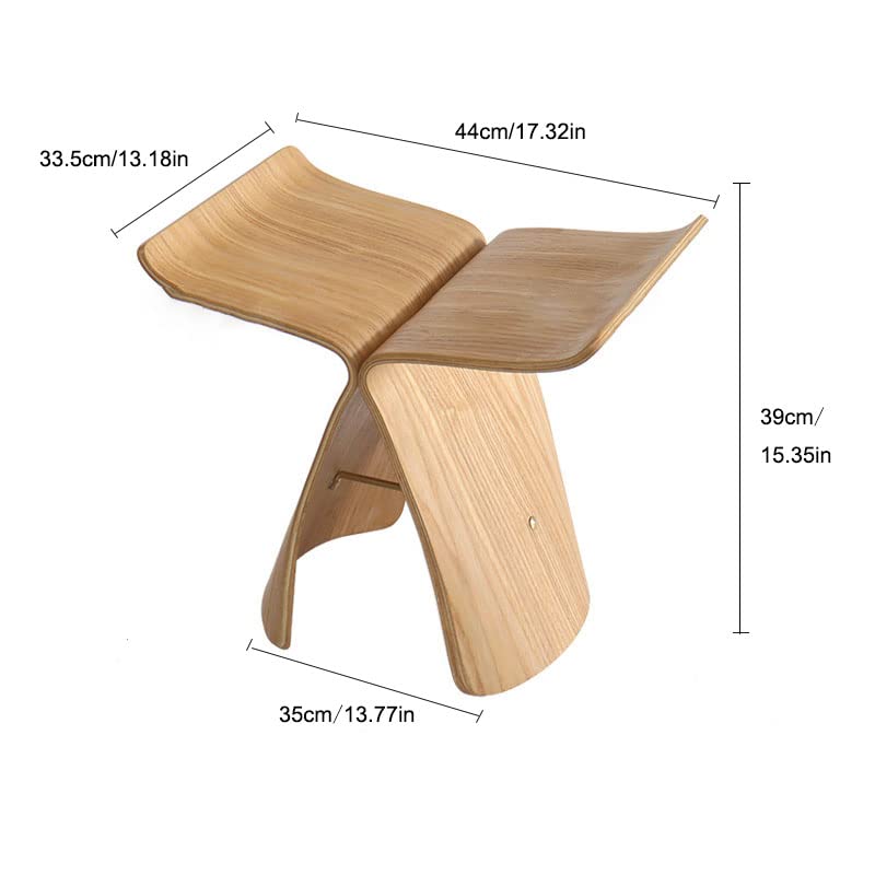Solid Wood Butterfly Stool - Walnut Ottoman Pouf for Living Room, Bedroom, Classroom & Garden - Multi-Functional Low Shoe Stool, Side Table & Footrest - Handcrafted Home Decor Furniture