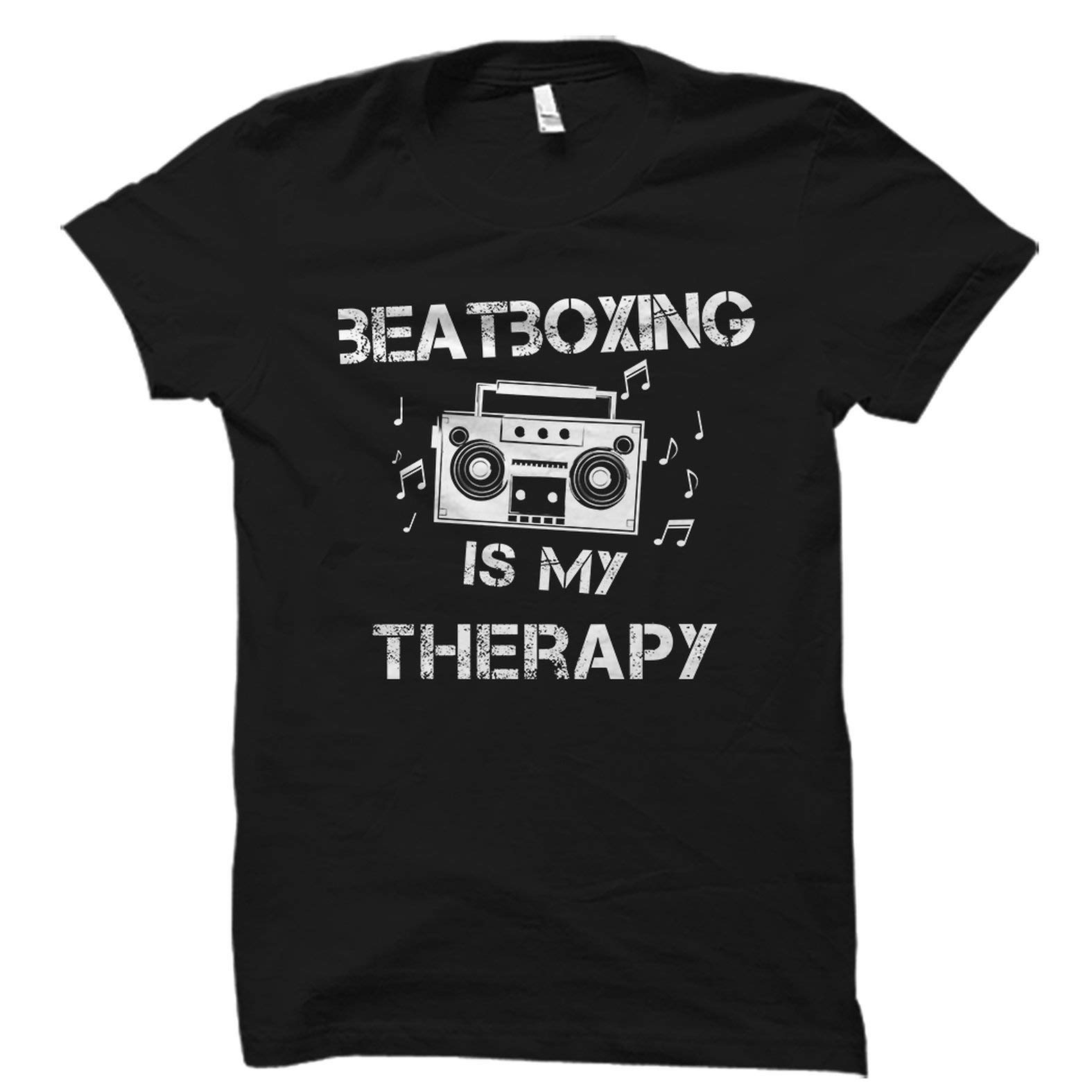 Beatboxing is My Therapy T-Shirt - Funny Beatboxer Gift for Men & Women - Black Cotton Tee - Perfect for Music Lovers, Performances & Casual Wear