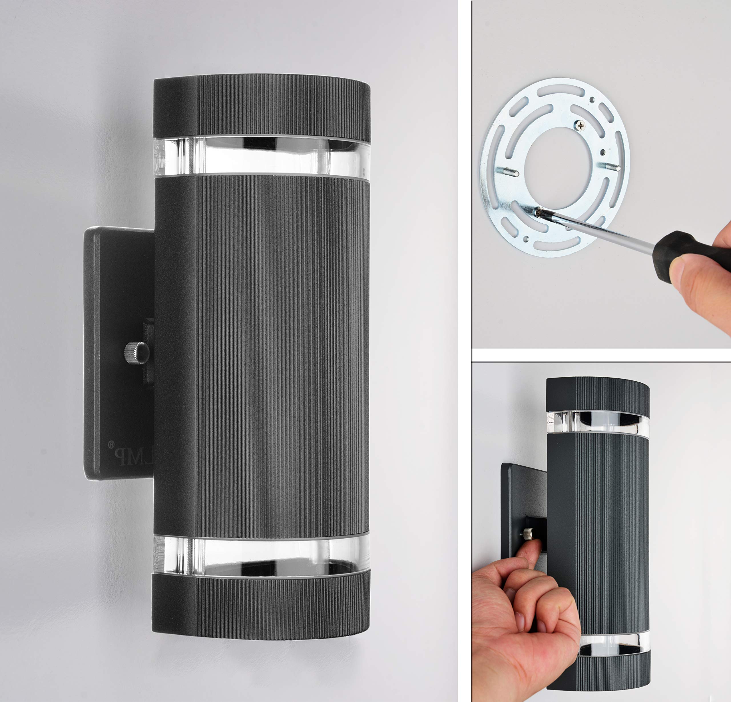 2 Pack LED Semi Cylinder Up and Down Wall Lights - 3000K Warm White, 5W Waterproof Outdoor Lighting with ETL Certificate - Perfect for Patio, Garden, and Exterior Home Decoration