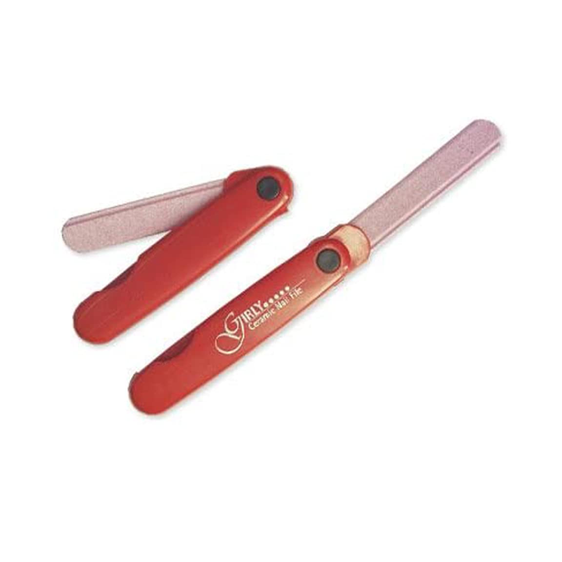 YNR Ceramic Folding Nail File - Portable Red Manicure Tool for Women | Perfect for Travel, Home & Salon Nail Care