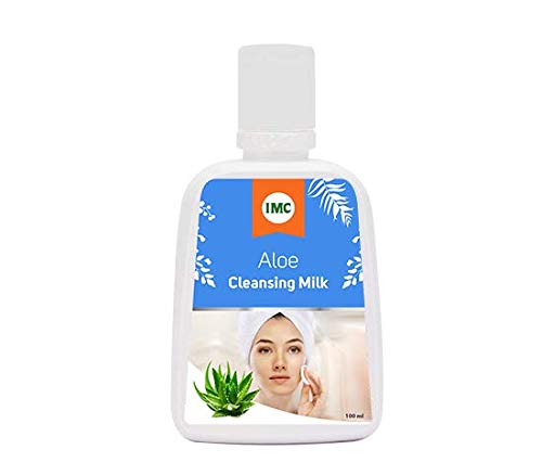 IMC Aloe Vera Cleansing Milk - Hydrating Face Wash with Aloe Vera, Wheat Germ Oil, Almond Oil & Orange Peel Oil - Gentle Makeup Remover & Daily Facial Cleanser for All Skin Types - Pack of 2 (200ml Each) - Perfect for Morning & Night Skincare Routine