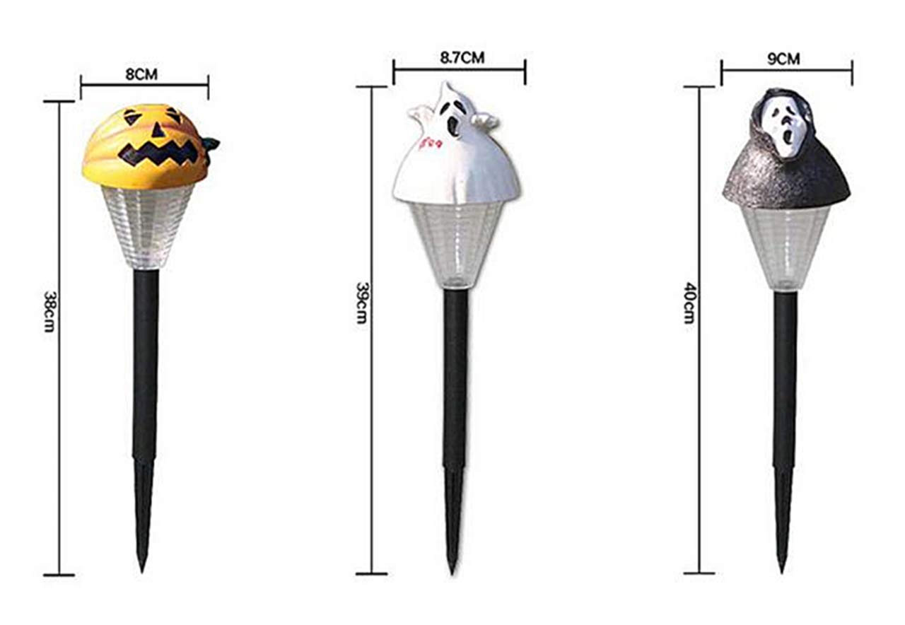 2 Pack Solar Powered Halloween White Ghost Outdoor Lights - LED Solar Landscape Path Lights with Stake for Garden, Lawn, Yard, Patio, Walkway & Driveway | Perfect for Spooky Halloween Decor & Nighttime Pathway Lighting