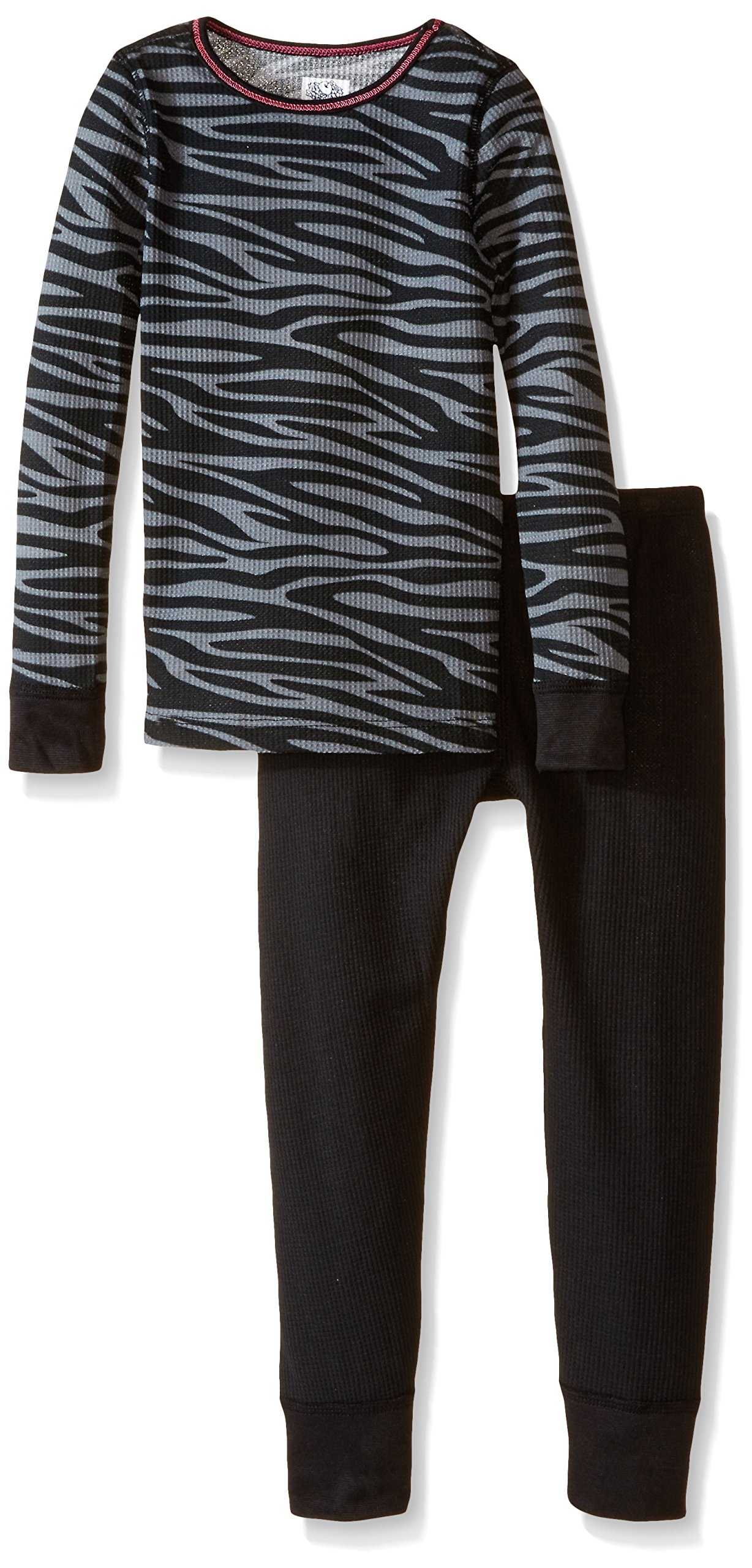 Fruit of the Loom Girls' Waffle Thermal Underwear Set - Soft Cotton Long Sleeve Top & Pants for Winter Warmth - Perfect for Cold Weather, Outdoor Activities & Layering Under Clothes