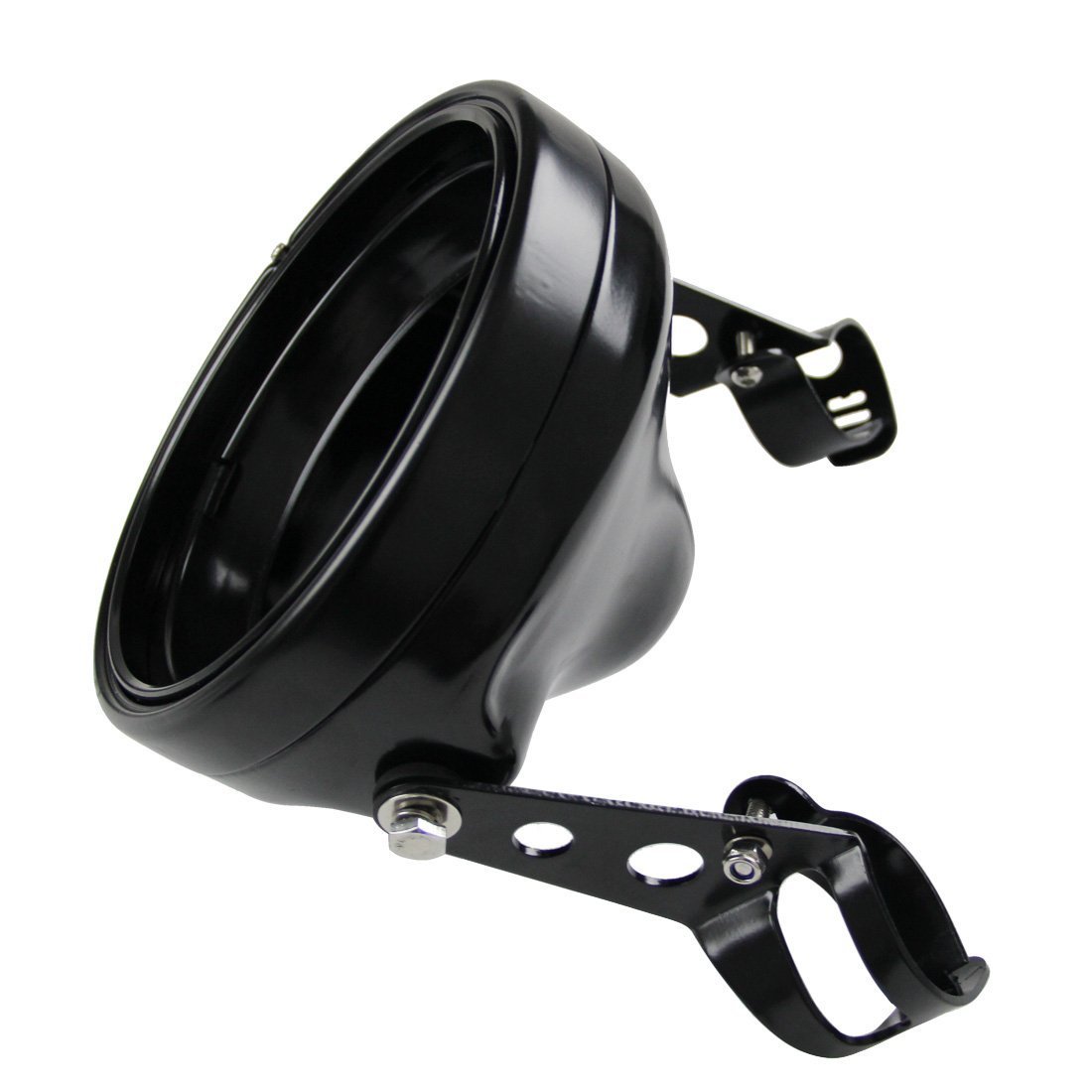 **Eagle Lights Meteor 7 Inch Motorcycle Headlight Bucket Housing - Compatible with 32MM to 40MM Fork Tubes (Black) - Ideal for Harley, Chopper & Custom Bike Upgrades**