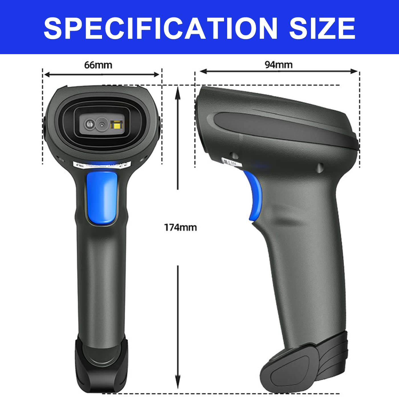 Wireless 2D Bluetooth Barcode Scanner - CW300 Handheld QR Code & 1D Barcode Reader for Retail Stores, Supermarkets & Warehouses | Ideal for Inventory Management, POS Systems & Mobile Scanning