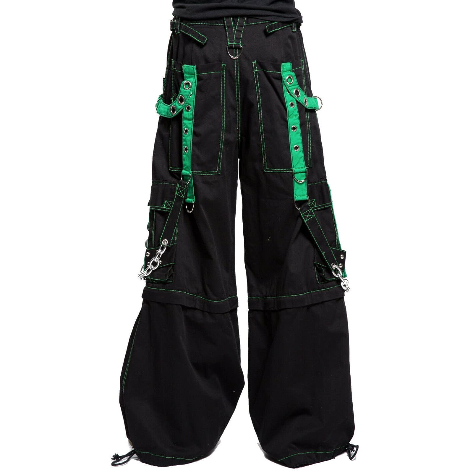 Premium Gothic Men's Bondage Rave Shorts - Cyberpunk Biker Emo Skater Pants & Jeans for USA Market | Perfect for Rave Parties, Motorcycle Rides & Street Fashion