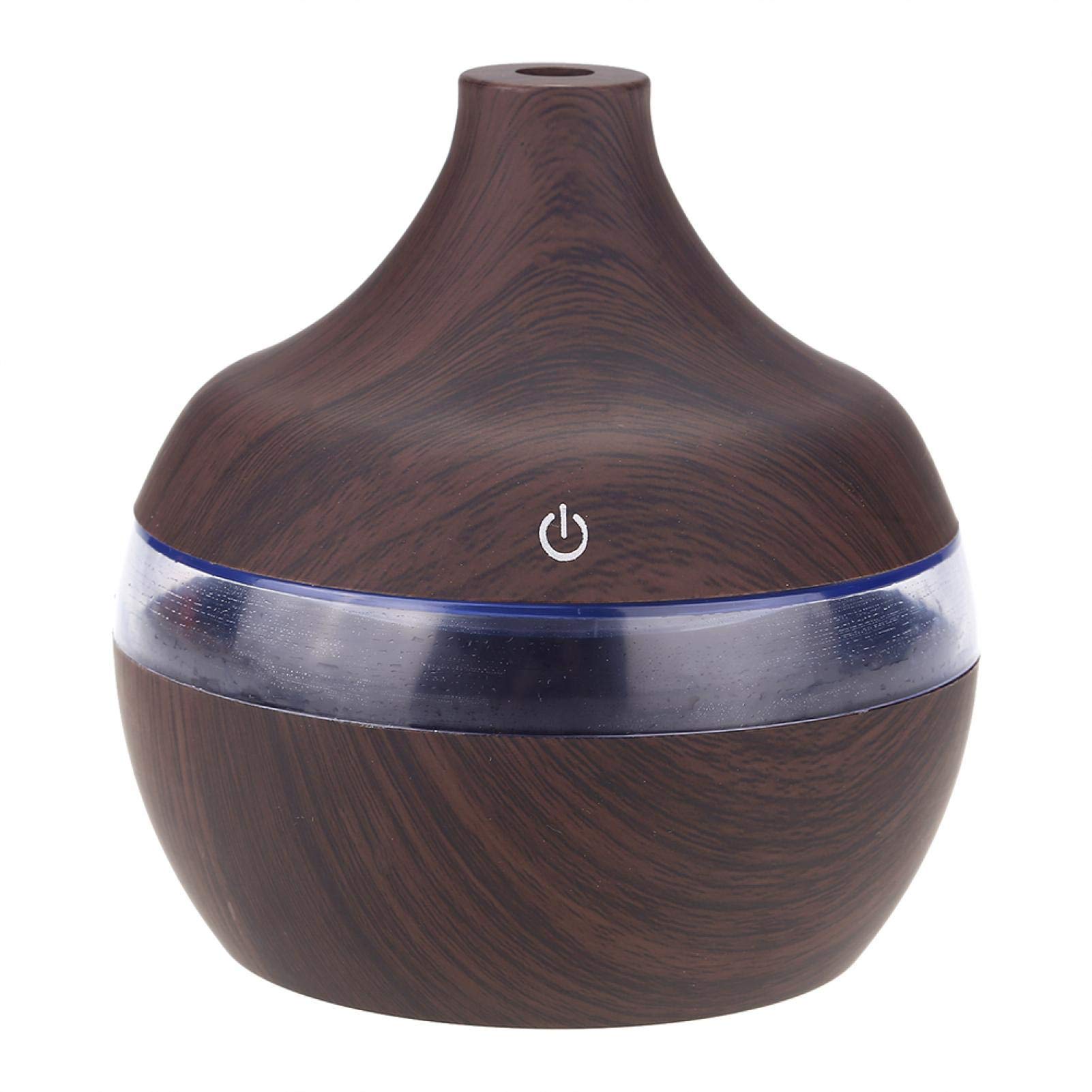 EVTSCAN 300ml USB Humidifier with Wood Grain Design & Colorful LED Night Light - Portable Mist Maker for Dry Air Relief in Office, Car, Bedroom, and Home - Perfect for Work, Travel, and Relaxation