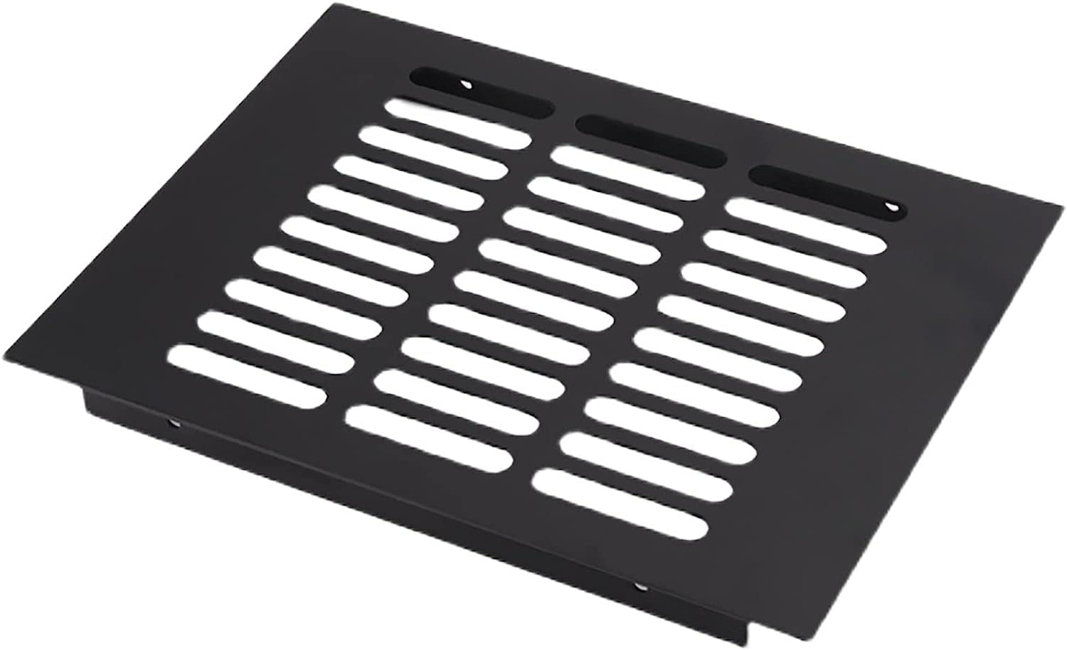 RALIRA Black Aluminum Alloy Square Air Conditioner Vent Cover - Adjustable Louver Grill for HVAC, Cabinet & Wall Vents - Perfect for Home, Office & Commercial AC Systems