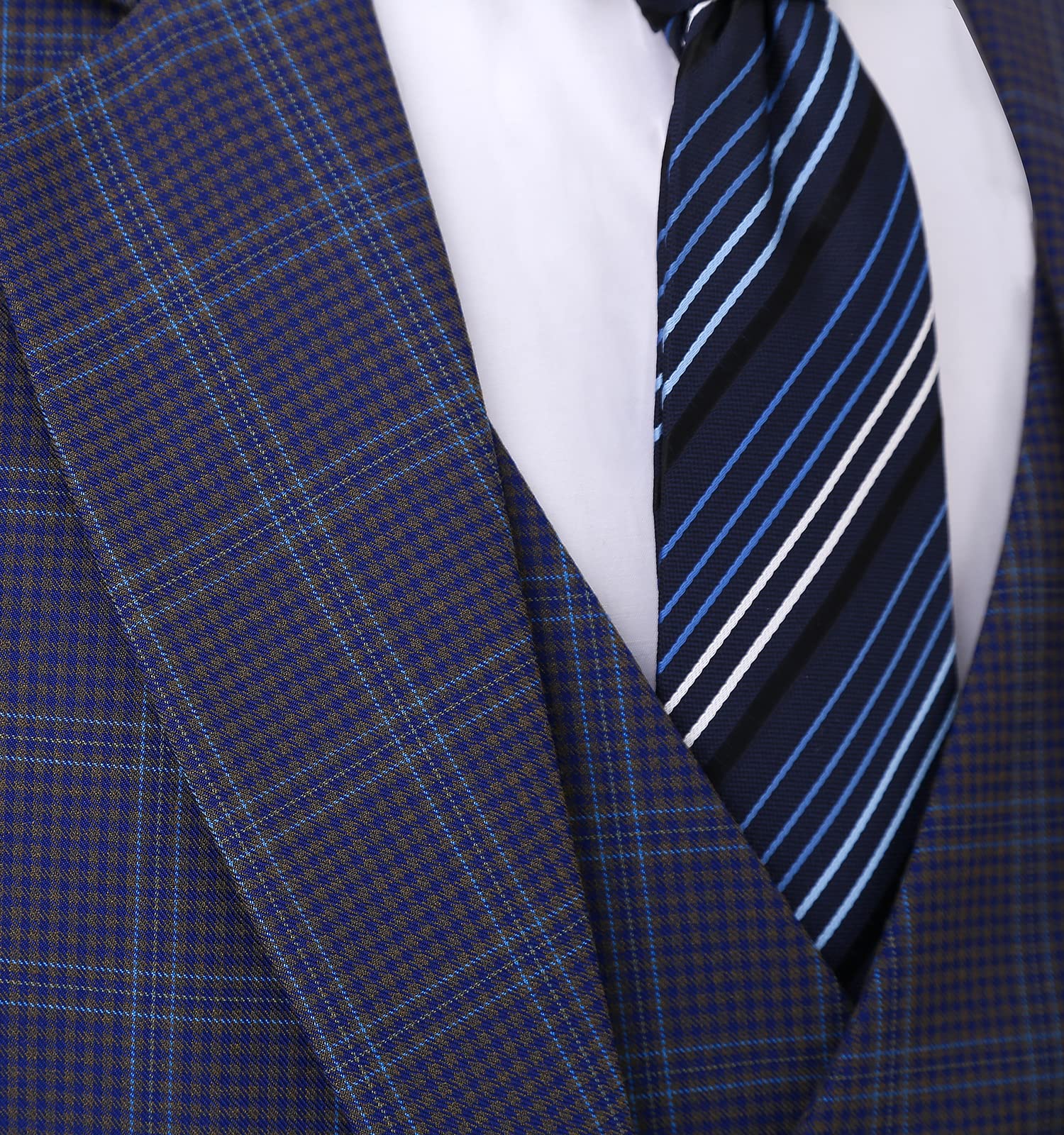 GATMSTZ Men's Plaid Suit 3-Piece Set - Classic Blazer, Vest & Pants for Business, Wedding, Prom & Evening Events | Formal Attire for Professional & Special Occasions