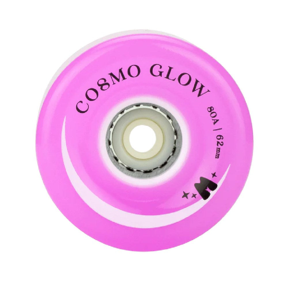 Moxi Cosmo Glow 62mm Light Up LED Skate Wheels - 4 Pack Set for Roller Skates & Outdoor Night Skating