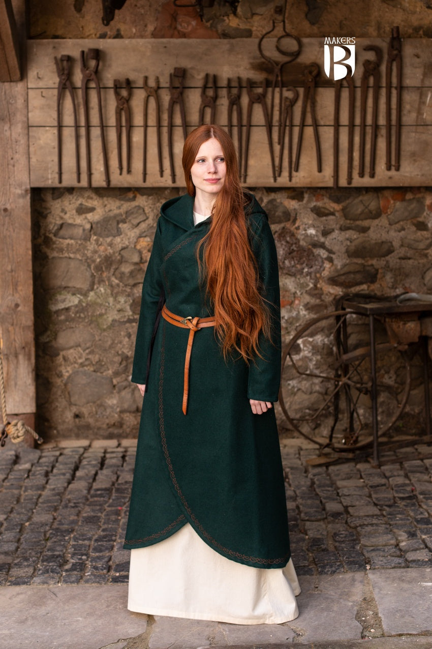 Enya Green Cloak - Elegant Hooded Cape for Women | Perfect for Cosplay, Renaissance Fairs & Fantasy Costumes
