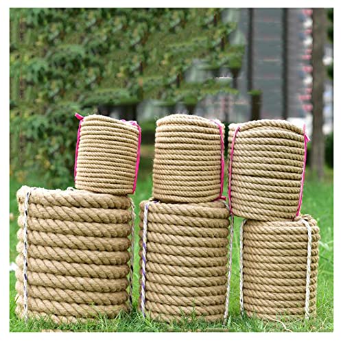 30mm-80mm Thick Natural 100% Jute Rope - Heavy Duty Hemp Twine for Garden, Tug of War, Nautical Decor & Cat Scratching Post (55mm x 10m) - Perfect for DIY Crafts, Outdoor Activities & Pet Furniture