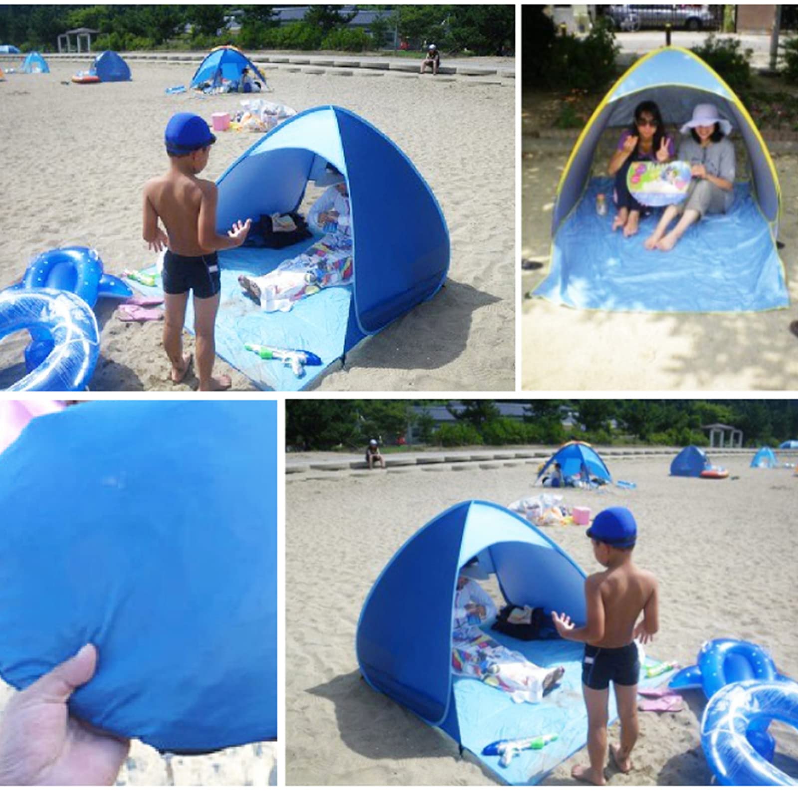Waterproof Beach Tent Sun Shelter - Portable Instant Sun Shade with Carrying Bag, Windproof & UV Protection for Fishing, Hiking, Camping | Perfect for Family Beach Days, Outdoor Adventures & Picnics