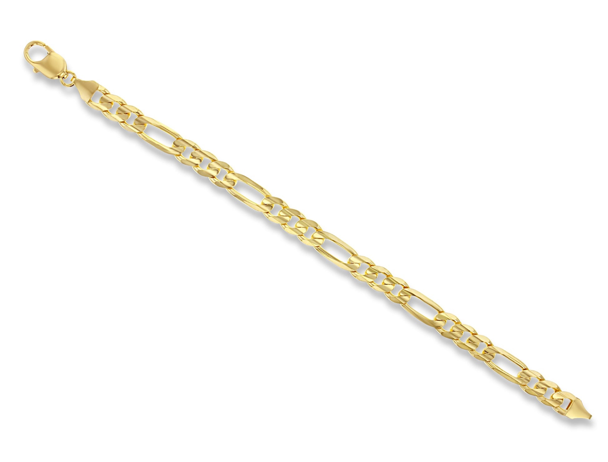 8MM Classic Figaro Chain Bracelet for Men & Women - Italian Gold Silver Stainless Steel Jewelry Gift for Birthday, Anniversary & Everyday Wear
