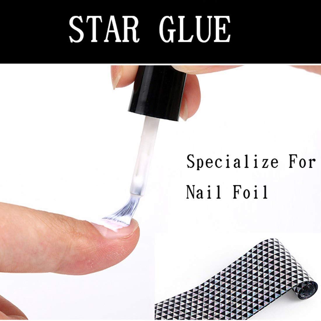 Nailwind Nail Art Foil Glue Gel - Professional Adhesive for Foil Stickers & Nail Decorations (16ml Bottle, White) | Perfect for DIY Nail Art, Salon Manicures & Foil Transfer Designs