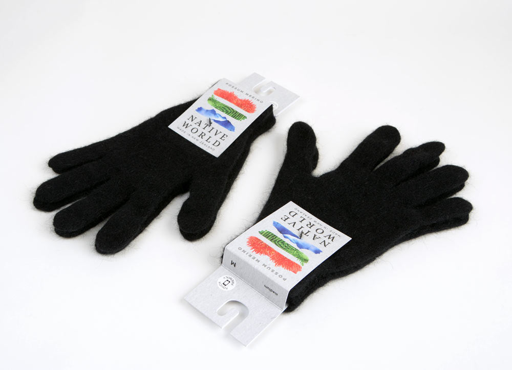 Premium Black Touchscreen Gloves - Possum Merino Wool Blend (NX104) for Outdoor Activities & Winter Sports