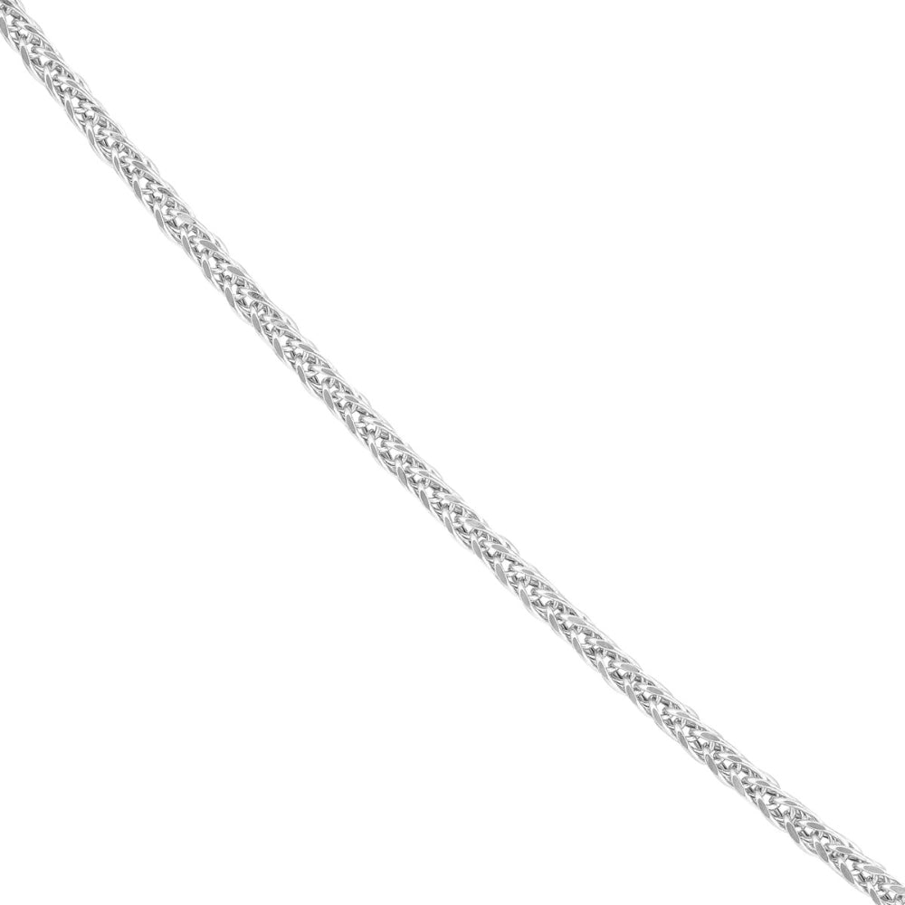 14Kt White Gold 1.25mm Wheat Chain Necklace 18 Inch - Elegant Dainty Jewelry for Women, Perfect for Layering, Gifts & Everyday Wear