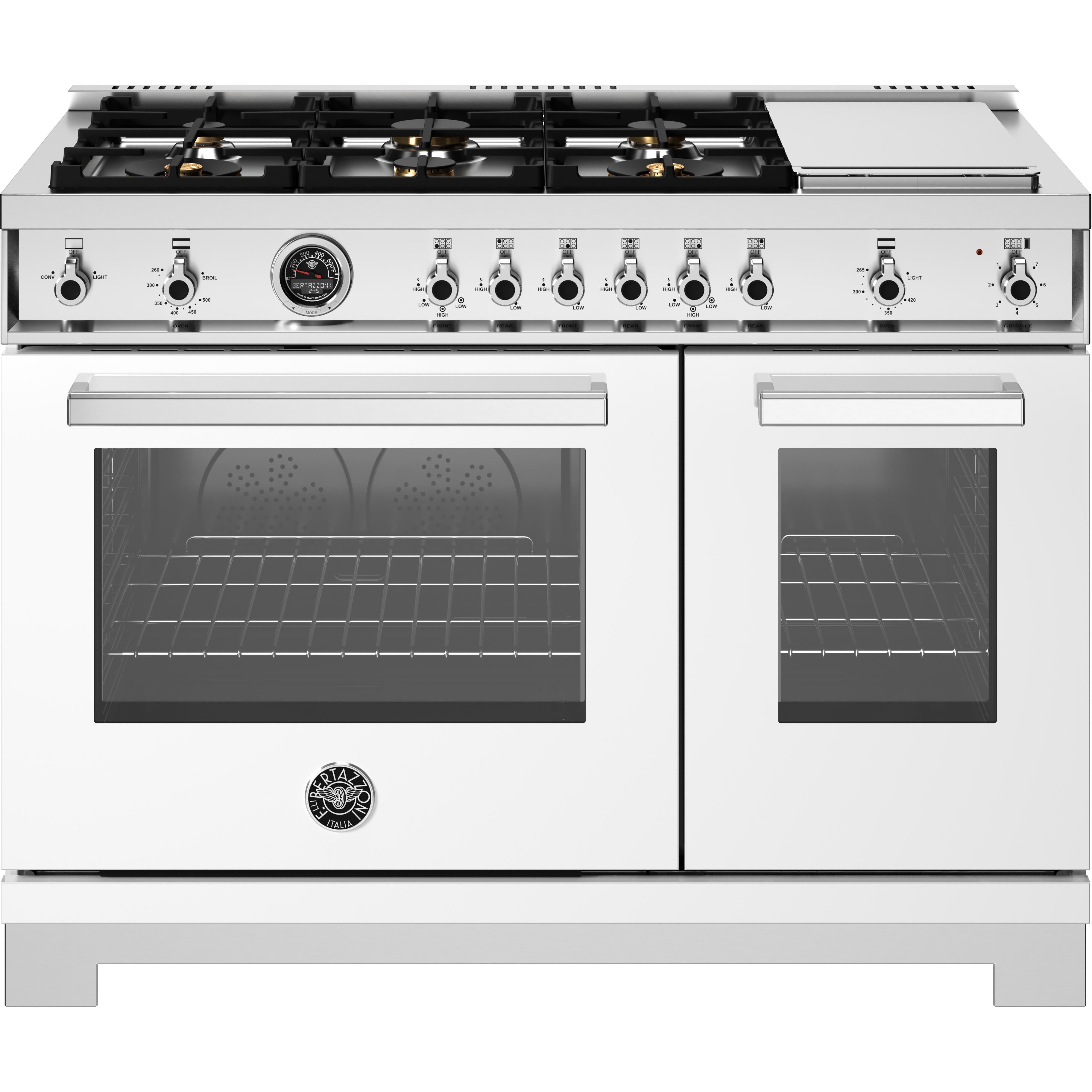 Bertazzoni PRO486BTFGMBIT 48-Inch Freestanding Gas Range - Professional Series with 6 Burners & Griddle - Perfect for Home Chefs & Gourmet Cooking