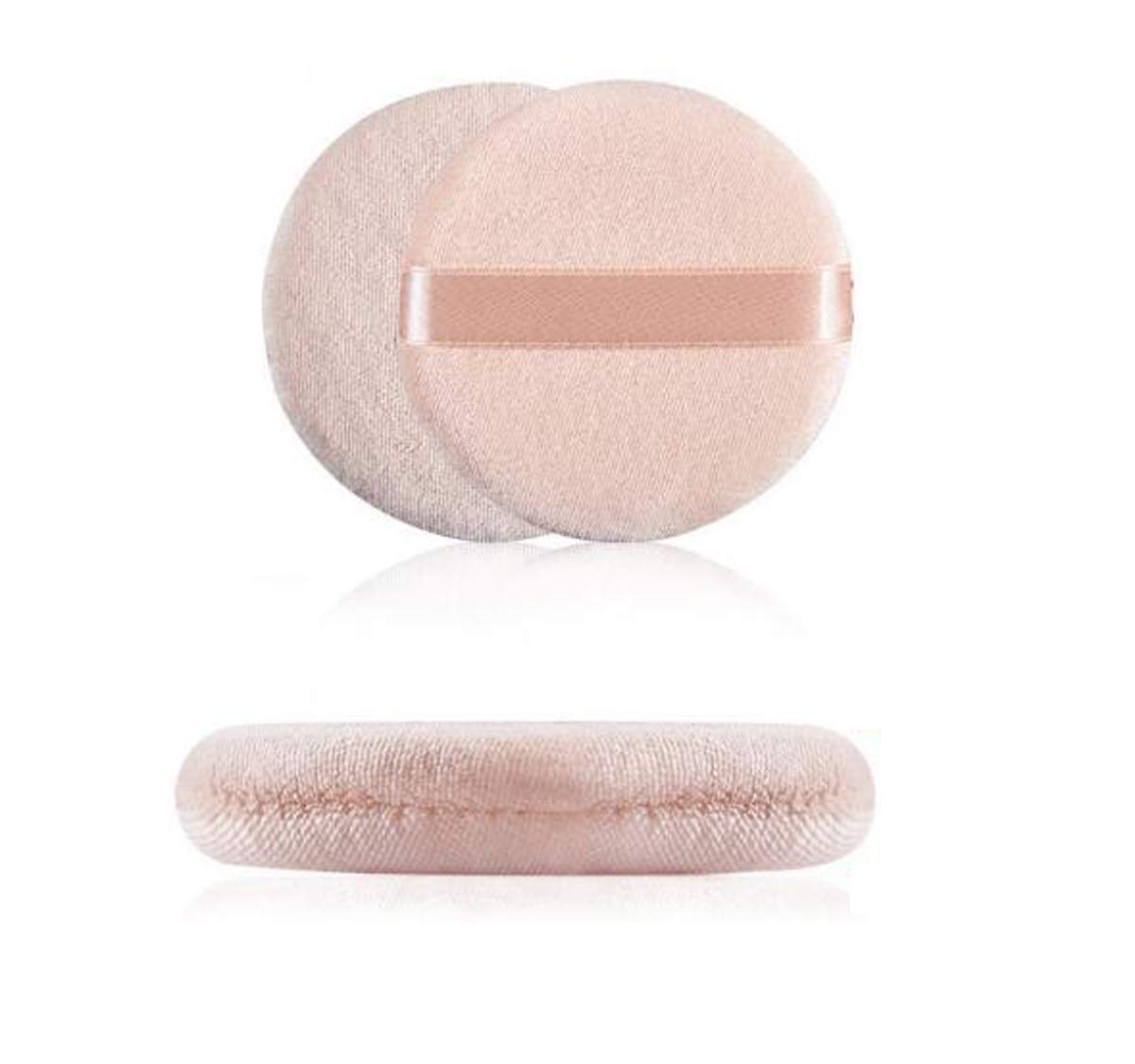 10 Pack Washable Makeup Powder Puffs with Ribbon - Soft Velour Cosmetic Sponge for Loose Powder, Compact Foundation & Face Powder - Perfect for Professional Makeup Application & Travel Touch-Ups