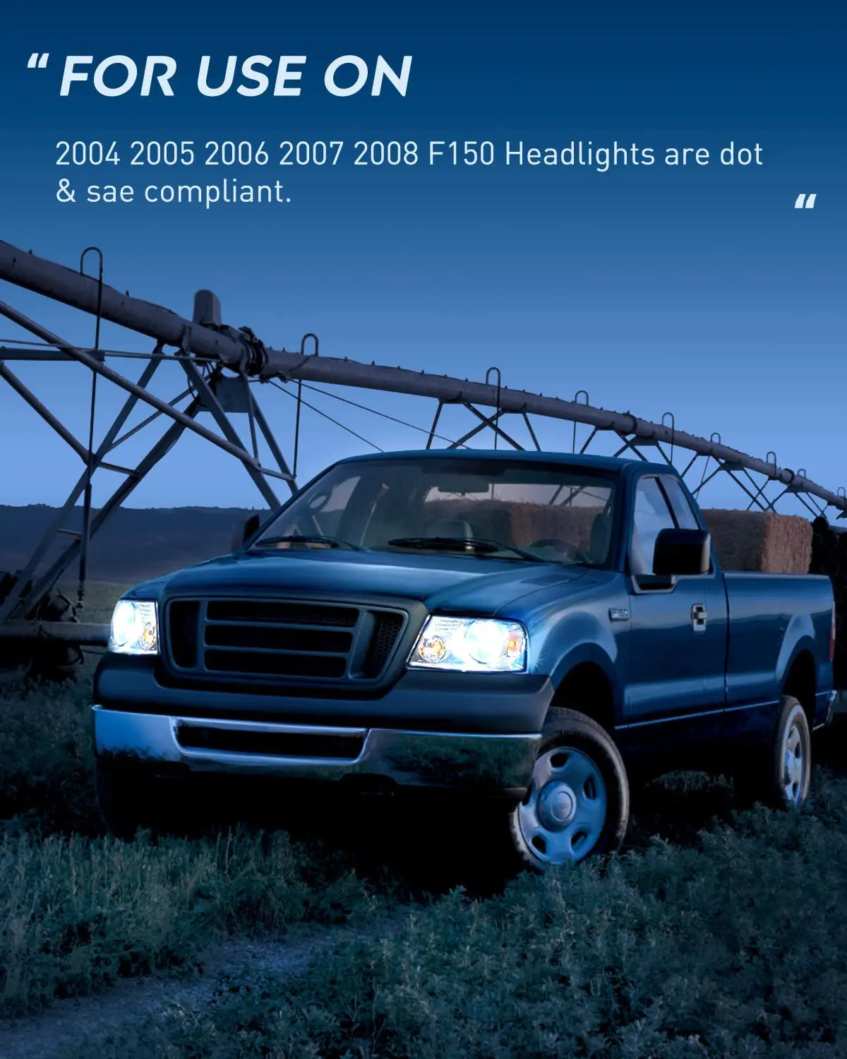 2004-2008 Ford F150 & Lincoln Mark LT Replacement Headlight Assembly - Chrome Housing with Clear Reflector - Perfect for Night Driving & Off-Road Adventures