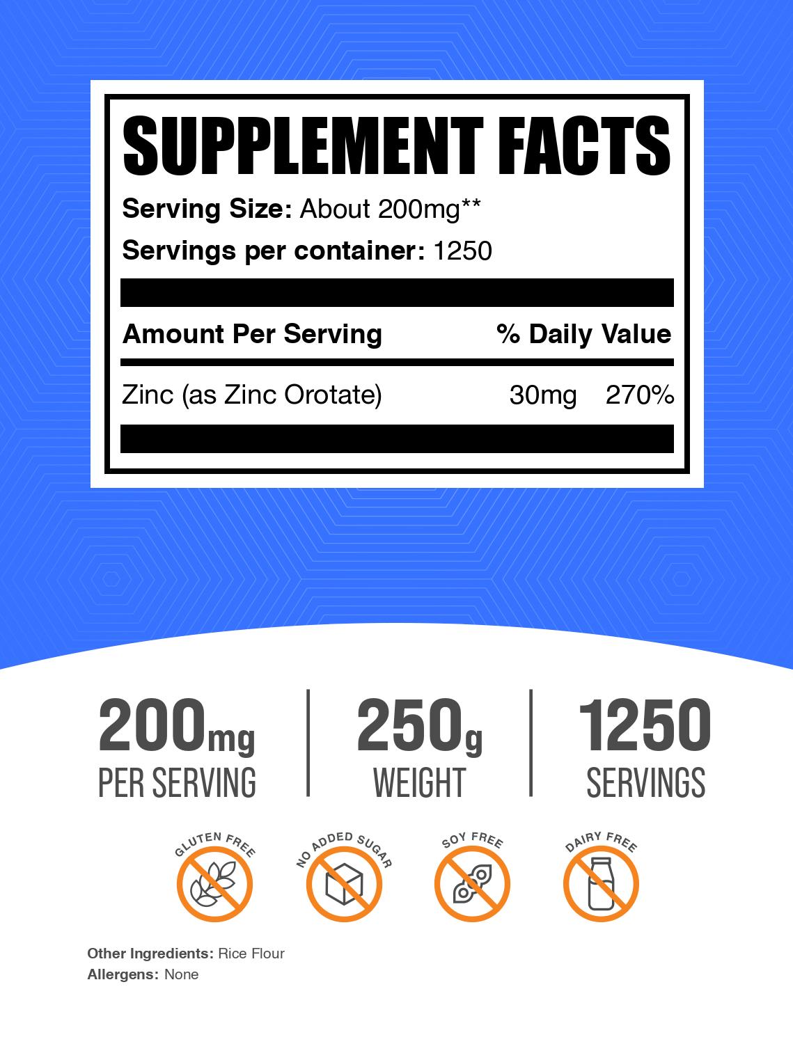 Premium Zinc Orotate Powder - High Absorption Zinc Supplement for Immune Support & Wellness - Ideal for Daily Health, Fitness & Immune Boosting