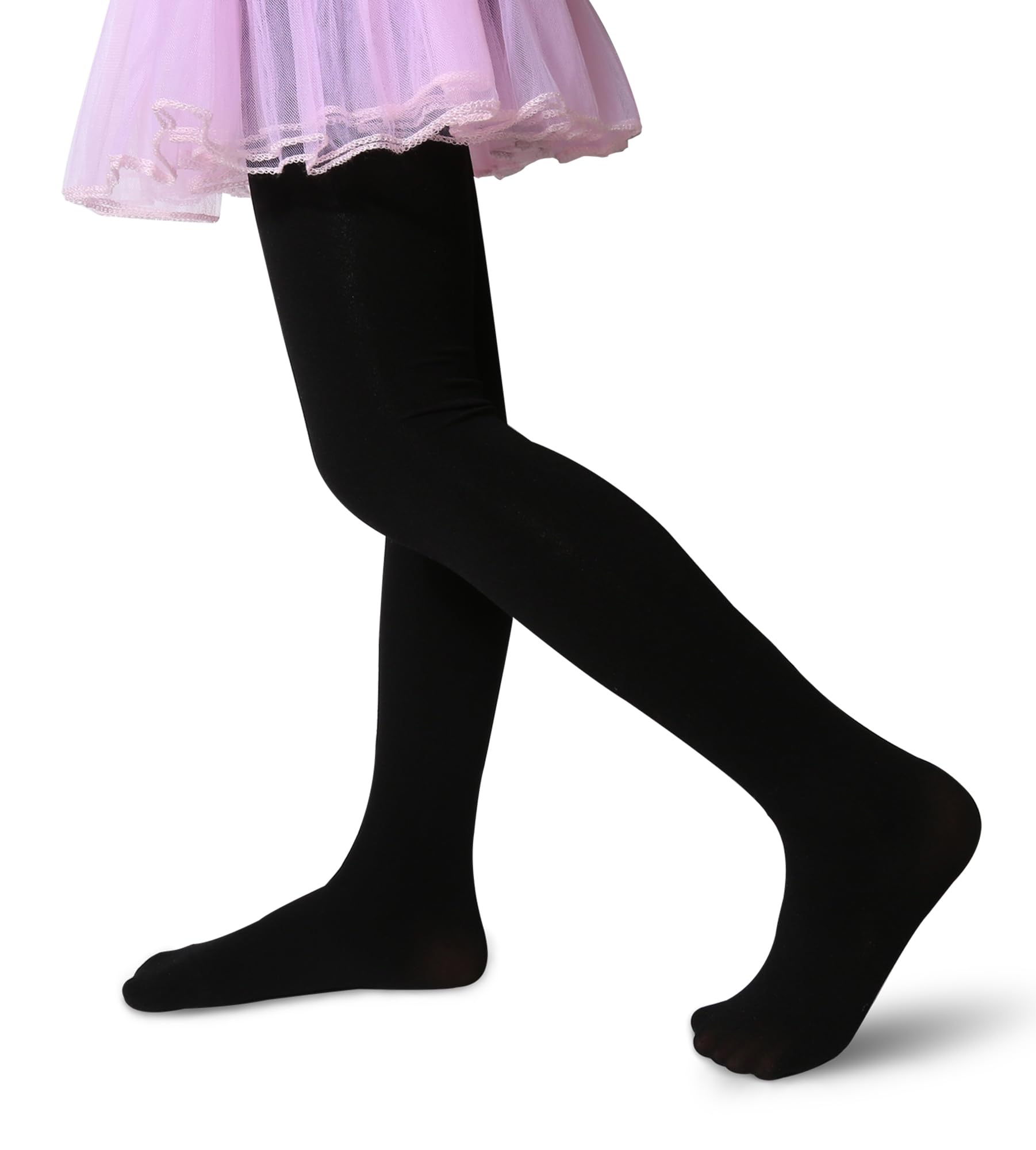 Henwarry 90D Ballet Dance Tights for Girls - Soft Microfiber School Uniform Leggings, Semi-Opaque Footed Tights - Perfect for Ballet Class, Dance Practice & Everyday Wear
