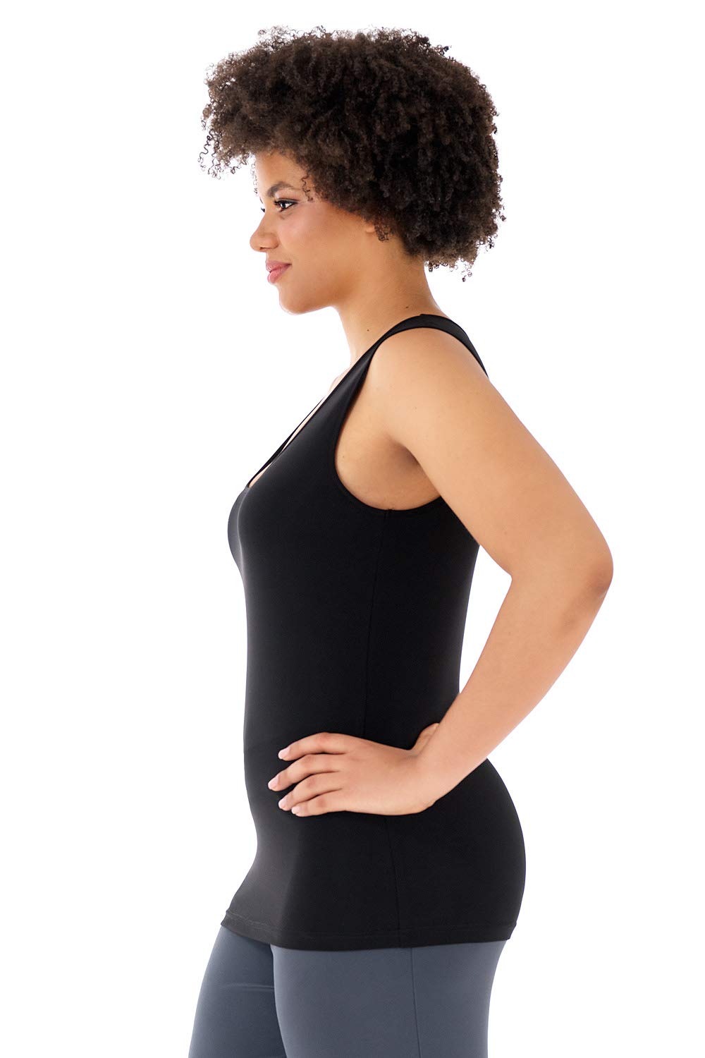 Rekucci Plus Size Scoop Neck Knit Tank Top for Curvy Women - Comfortable & Stylish Travel Outfit for Summer Vacations & Casual Wear