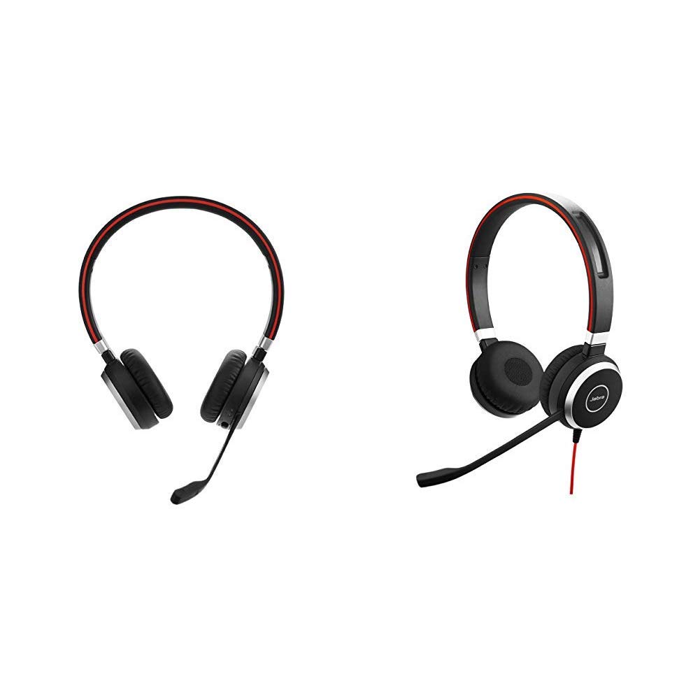 Jabra Evolve 65 Stereo UC Wireless Headset with Link 370 - On-Ear Bluetooth Headphones with Detachable Mic & Jabra Evolve 40 UC Headset - Perfect for Remote Work, Video Calls & Office Productivity
