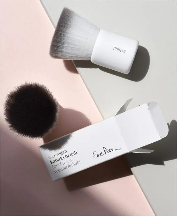 Ere Perez Eco Vegan Kabuki Brush - Natural Makeup Brush for Powder & Blush | Cruelty-Free & Sustainable Beauty Tool for Flawless Finish | Perfect for Everyday Makeup & Professional Use