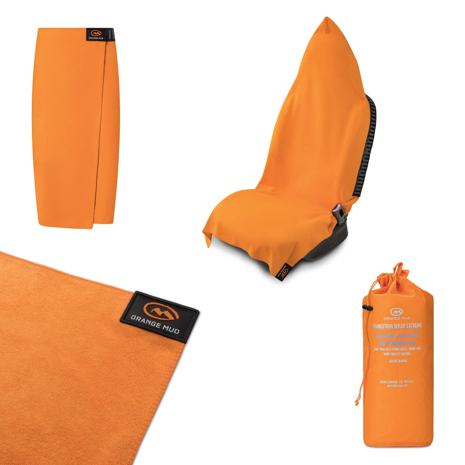 Extreme Waterproof Car Seat Cover & Baby Changing Towel - Durable, Soft & Washable - Perfect for Travel, Outdoor & Diaper Changes (Orange)
