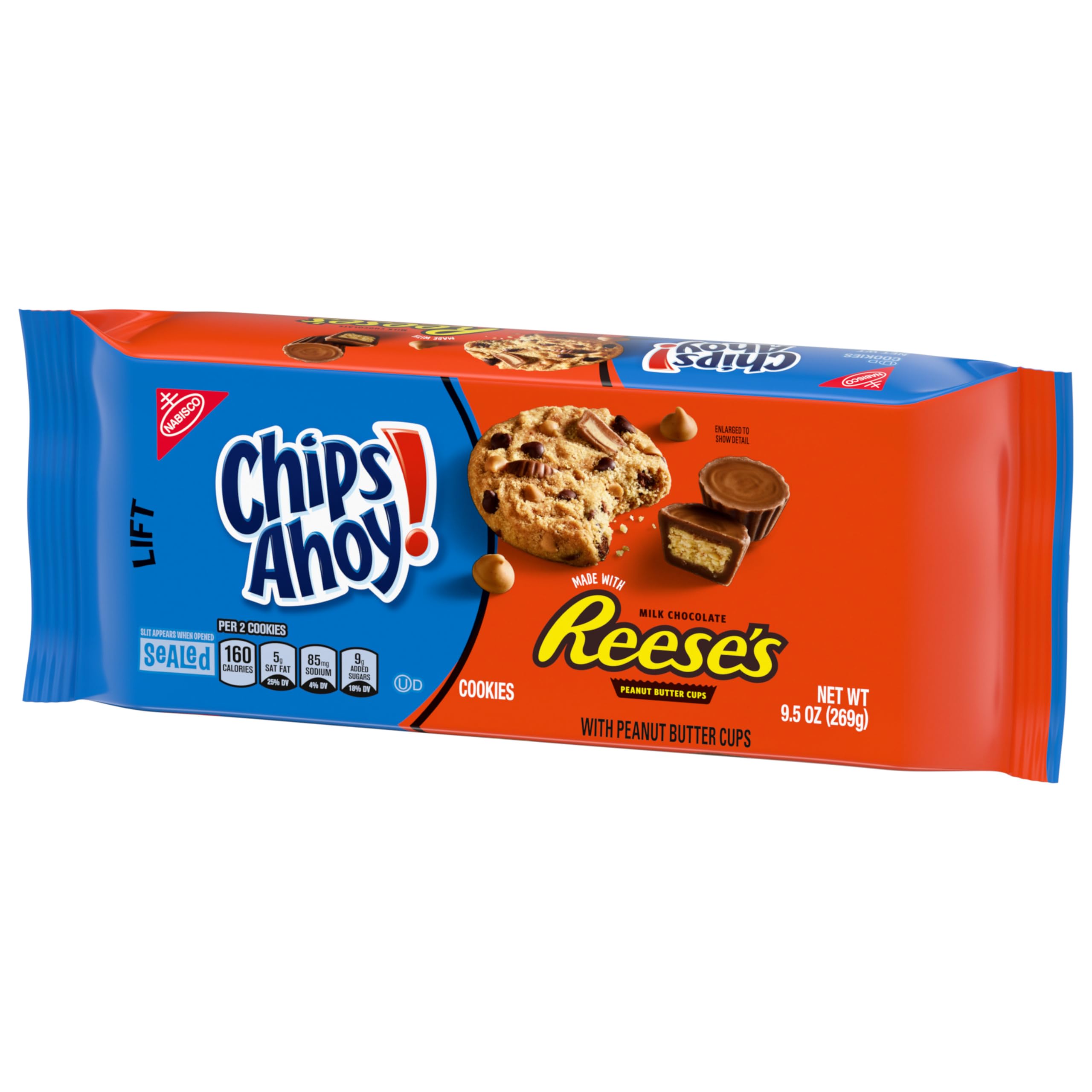 CHIPS AHOY! Reese’s Peanut Butter Cup Chocolate Chip Cookies - 12 Pack (9.5 oz Each) | Bulk Snacks for Office, School & Party Treats