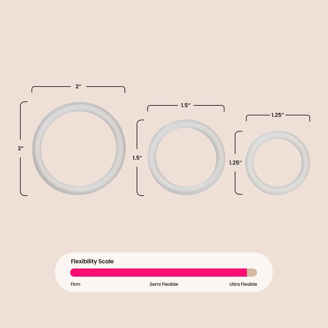 Premium Silicone Penis Rings Set of 3 - Soft & Stretchy Cock Rings for Enhanced Pleasure & Performance - Perfect for Couples & Solo Play