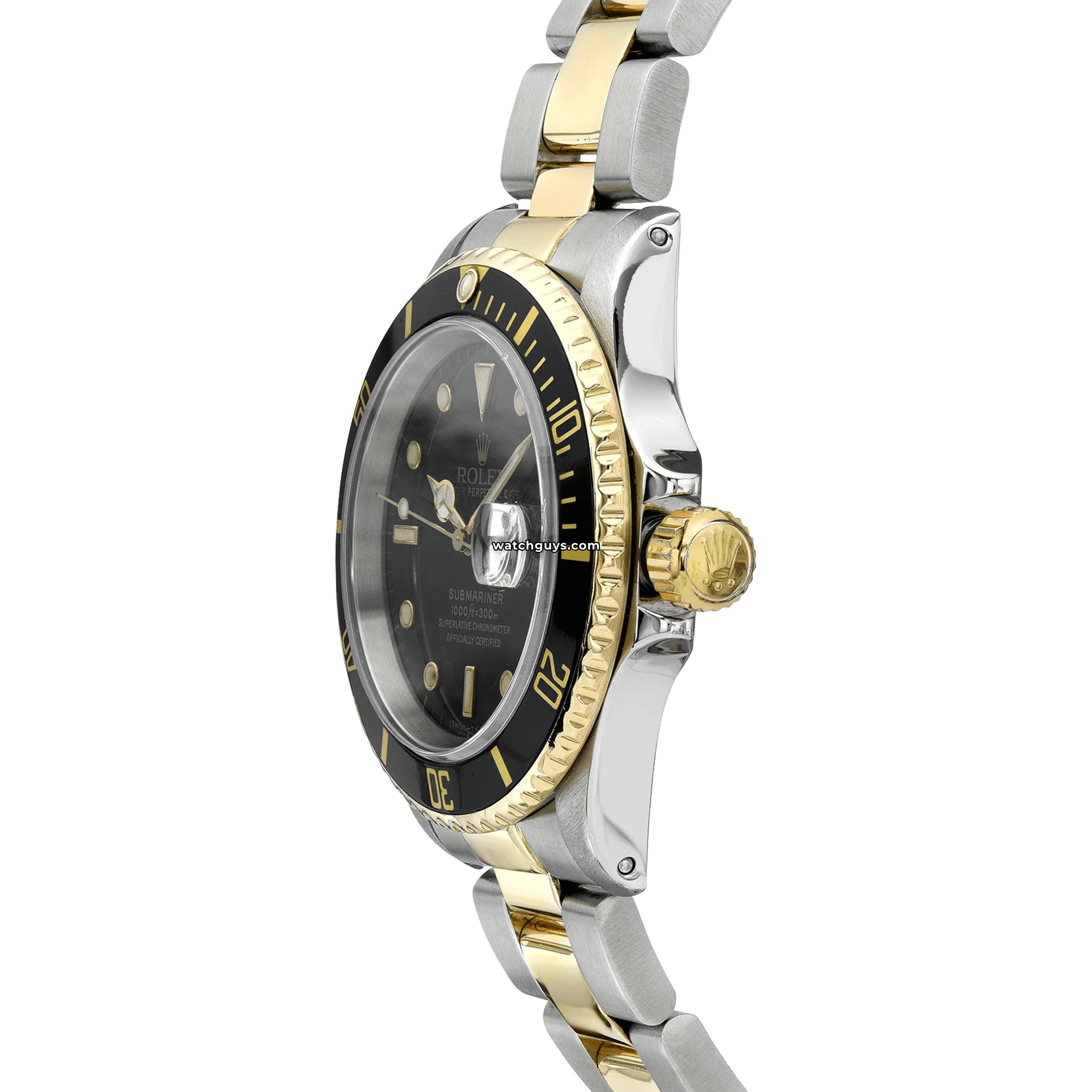Rolex Submariner 16613 Black & Gold Two-Tone Men's Luxury Watch - Perfect for Diving, Business & Formal Occasions