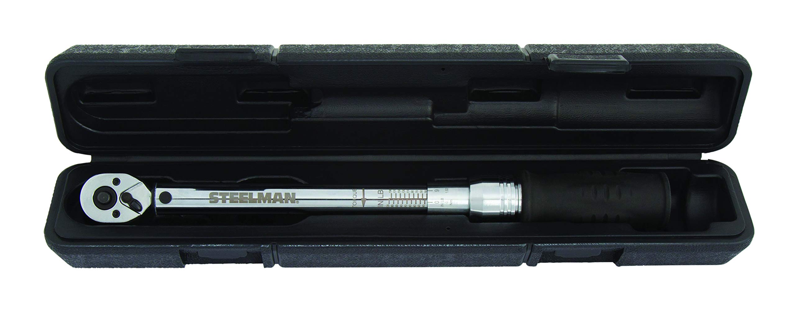 Steelman 3/8-Inch Drive 30-200 in-lb Micro-Adjustable Torque Wrench - Precision Steel Construction with Comfortable Non-Slip Grip - Audible Click & Tactile Indicator for Accurate Torque Control - Perfect for Automotive, Bicycle, and Mechanical Repairs