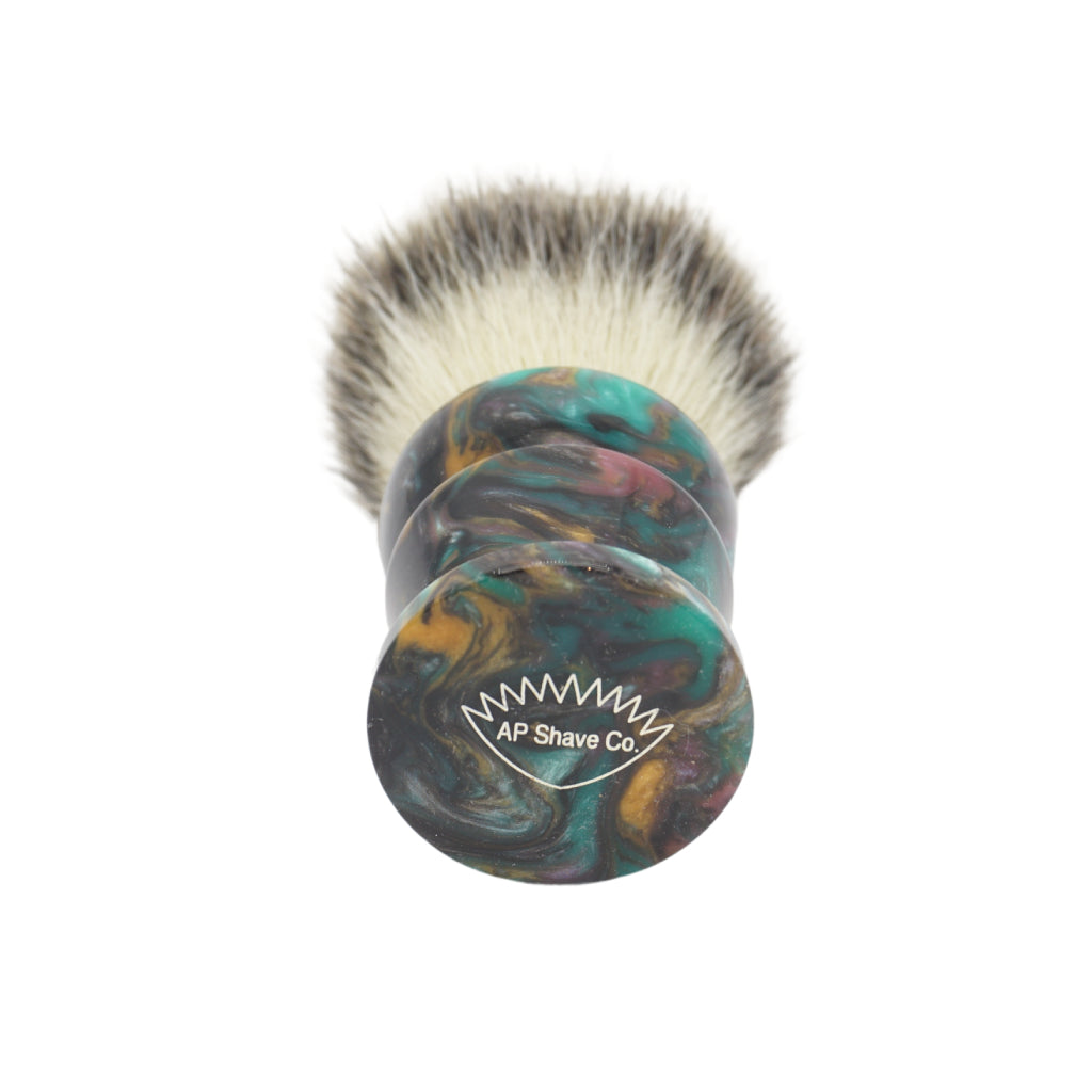 Premium 25mm Mühle STF XLarge Dense++ Shaving Brush with 37% Plant Fiber Knot & Dark Abalone Resin Handle (#86) by AP Shave Co. - Luxury Wet Shaving Essential for Beard Care & Grooming Routine