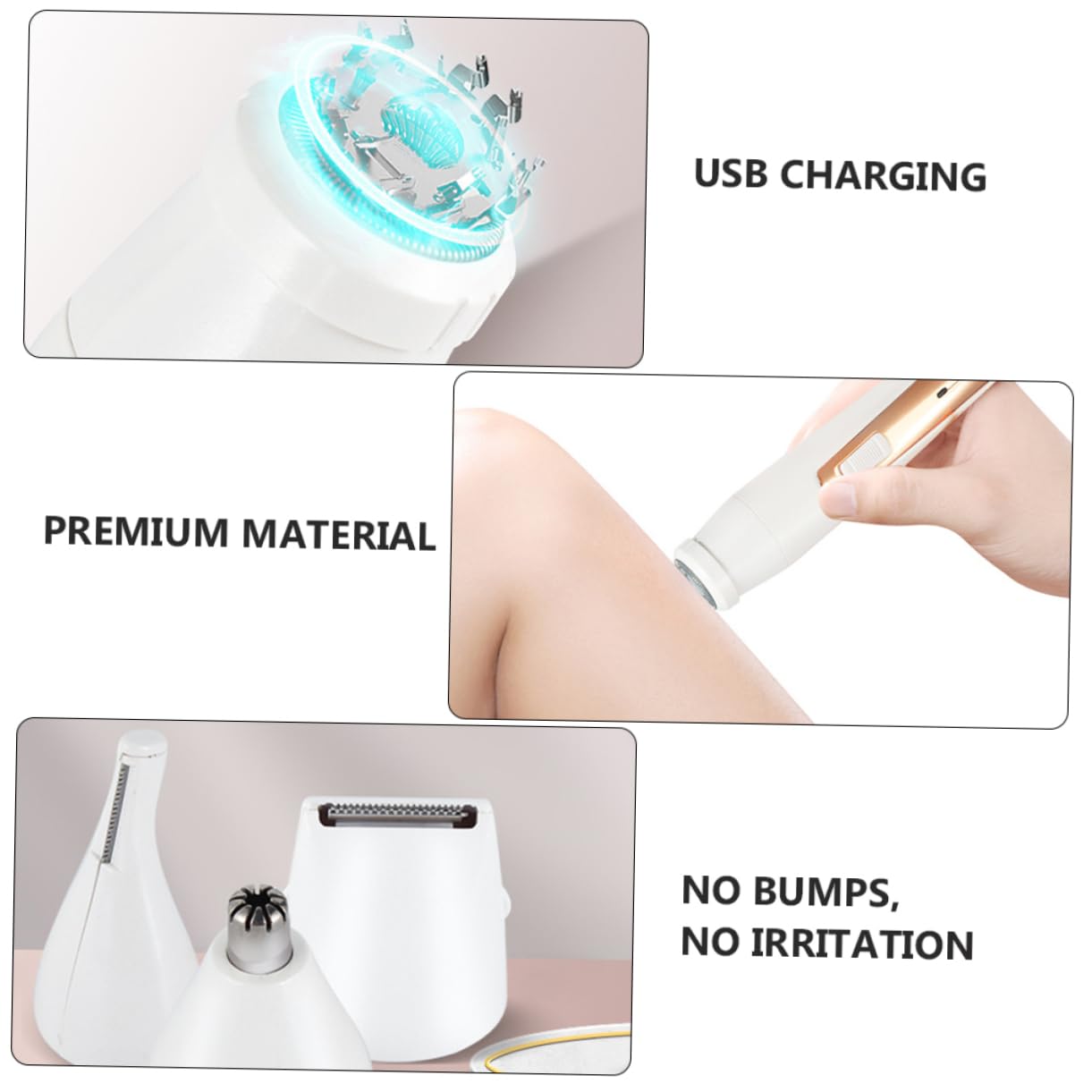 Electric Eyebrow Trimmer & Facial Hair Remover for Women - Rechargeable Eyebrow Shaper, Painless Hair Removal Device with Inflatable Headband - Perfect for Eyebrow Grooming, Upper Lip & Facial Hair Removal at Home