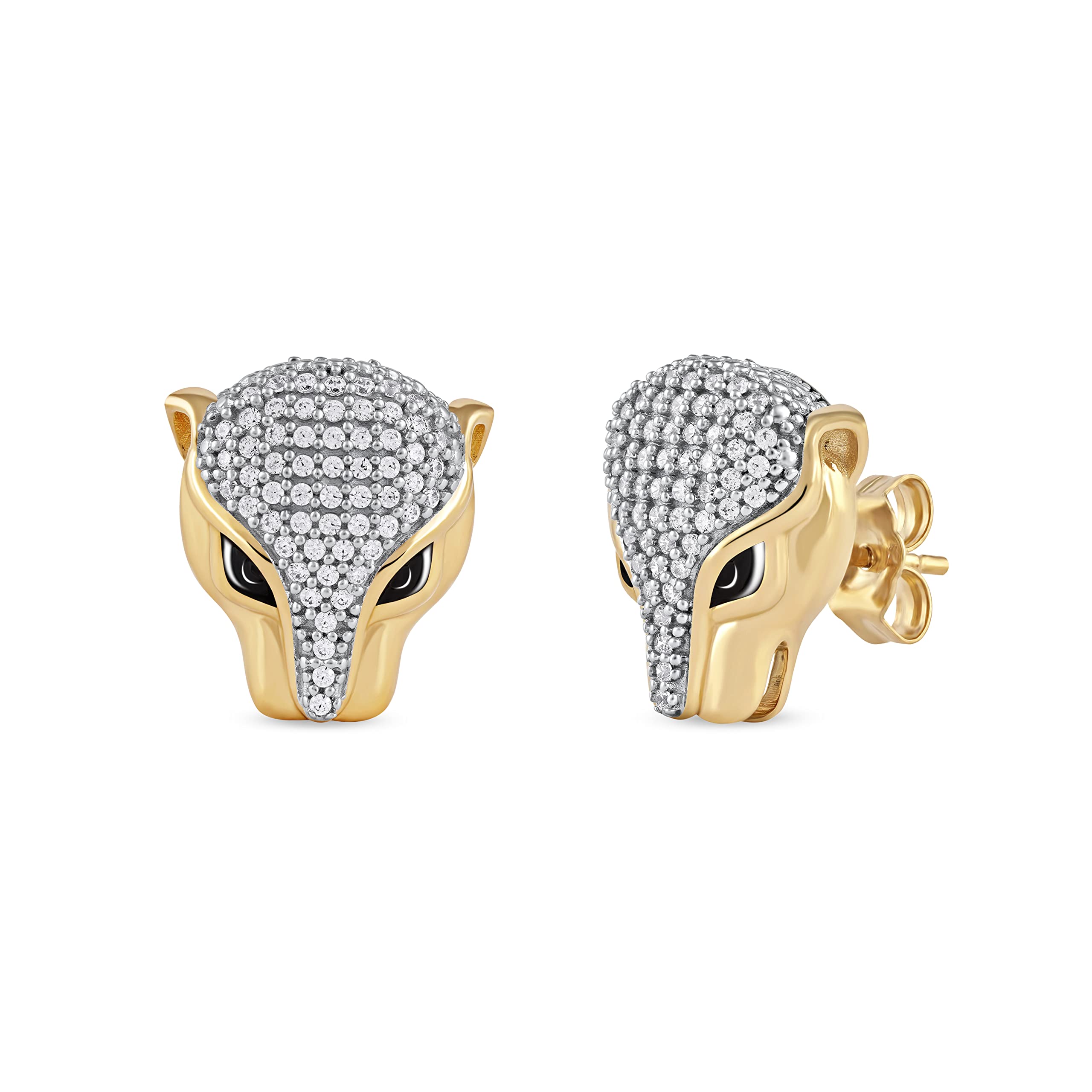Sterling Silver 1/3 Carat TDW Diamond Panther Stud Earrings for Women - I-J Color I2 Clarity - Elegant Jewelry Gift for Birthday, Anniversary & Valentine's Day - Perfect for Parties, Date Nights & Special Occasions