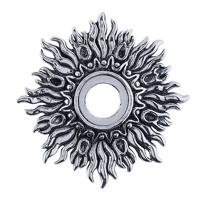 Sterling Silver 12mm Sunburst Pendant Mounting with Round Cabochon Setting - Handmade Jewelry Making Supplies for DIY Necklace & Custom Jewelry Designs - Perfect for Gifts, Bridal & Boho Fashion Accessories