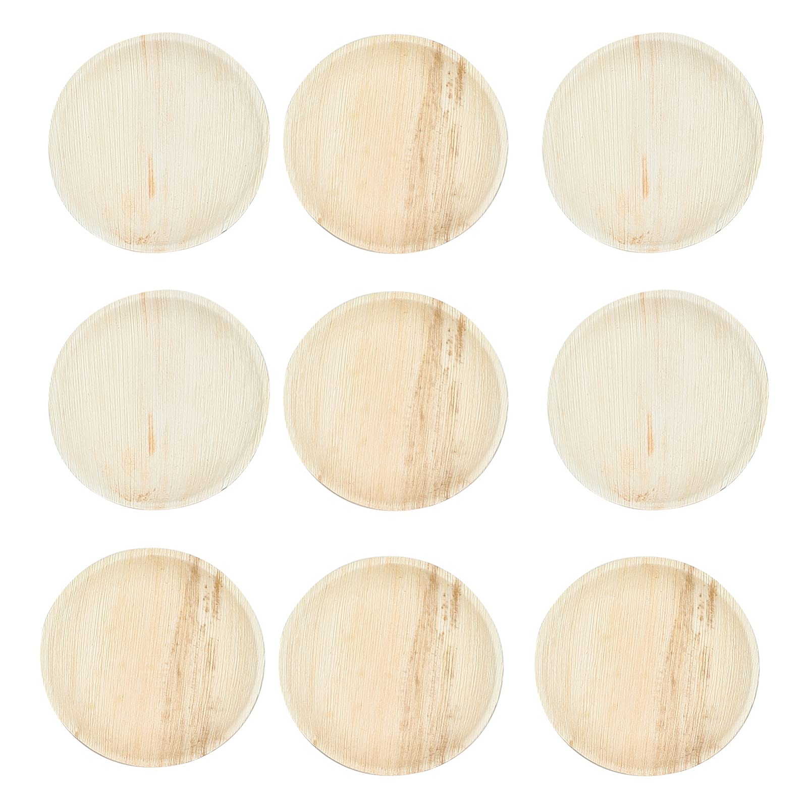 DOITOOL 10Pcs Biodegradable Palm Leaf Plates - 8 Inch Round Eco-Friendly Dinnerware for Party, Appetizer, Dessert, Sushi, Ice Cream & Salad | Perfect for Home Gatherings, Picnics, BBQs & Sustainable Dining