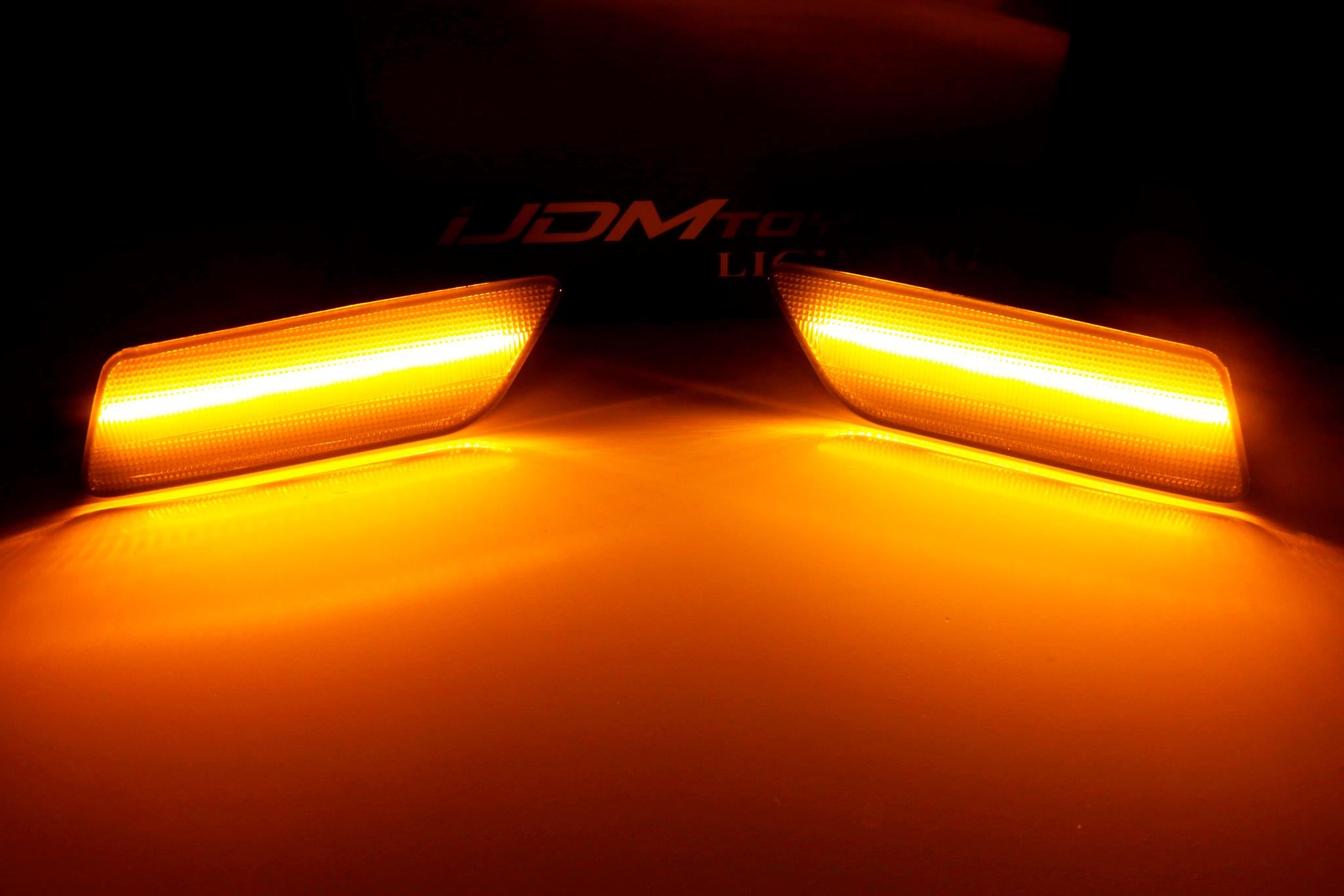 Amber LED Side Marker Lights for 2014-2024 Porsche Macan - Clear Lens Bumper Light Kit - Enhance Visibility & Style for Night Driving & Car Shows