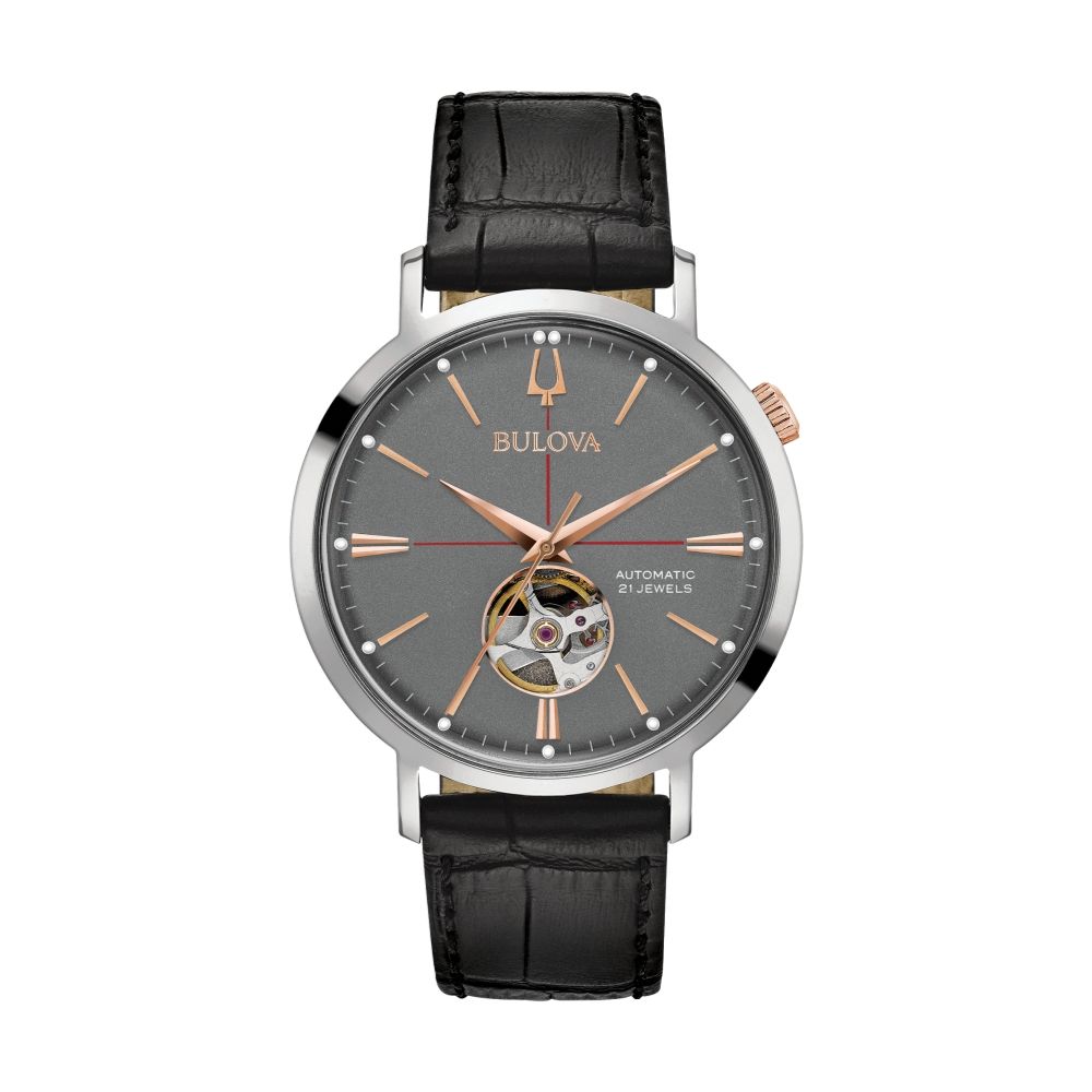 Aerojet Grey Dial Open Aperture Watch for Men - Stylish Chronograph with Date Display - Perfect for Business, Casual Wear & Special Occasions