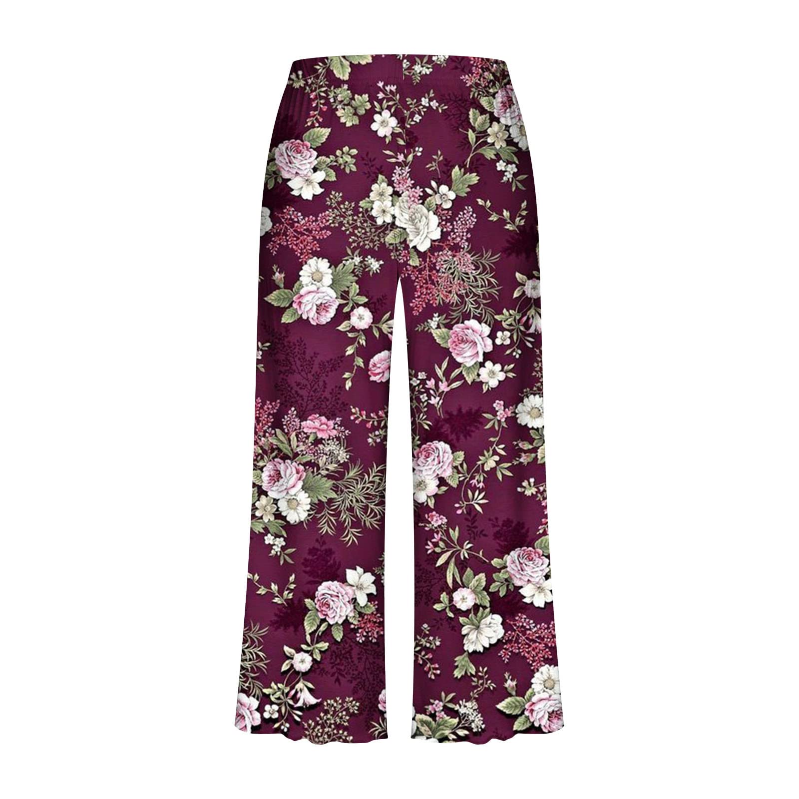 Women's 2-Piece Printed Pajama Set - Soft Summer Sleepwear with Capri Pants & Pockets - Matching Lounge Outfit for Home, Vacation & Relaxation