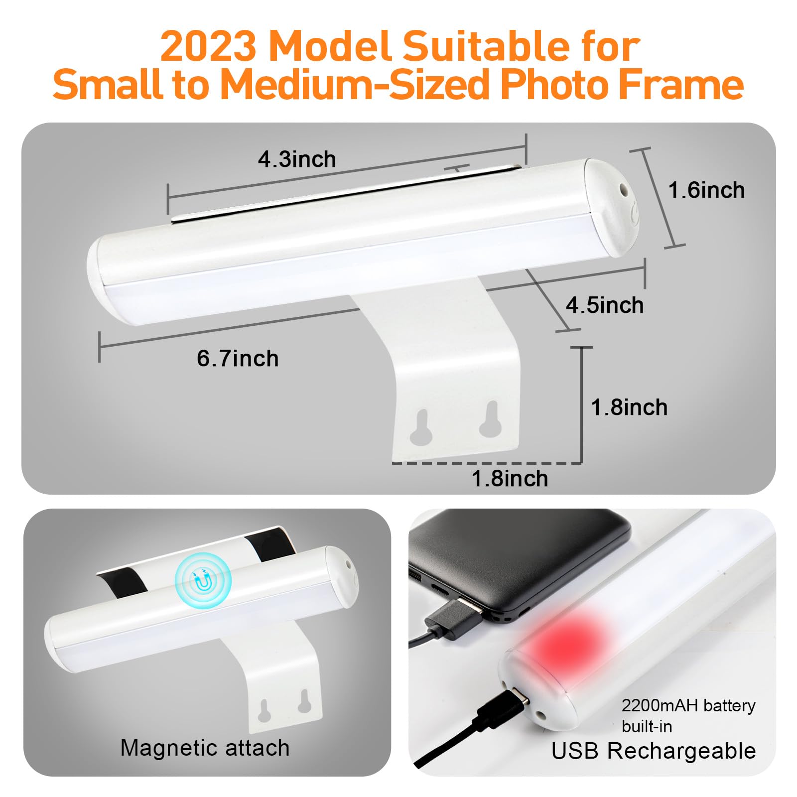 2 Pack Battery Operated Picture Lights with Remote Control - Dimmable LED Art Light with Timer for Wall Paintings, Photo Frames, Portraits & Dartboards - Metal Body for Living Room, Gallery & Home Decor