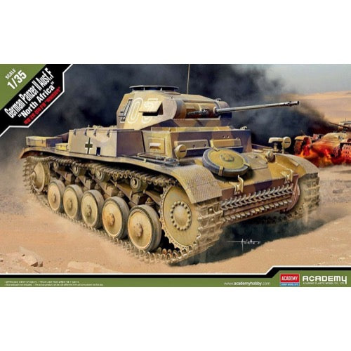 1/35 Scale Panzer II Ausf. F North Africa Campaign Model Kit - Academy 13535 | WWII German Tank Model for Collectors & Hobbyists | Perfect for Military History Displays & Diorama Building
