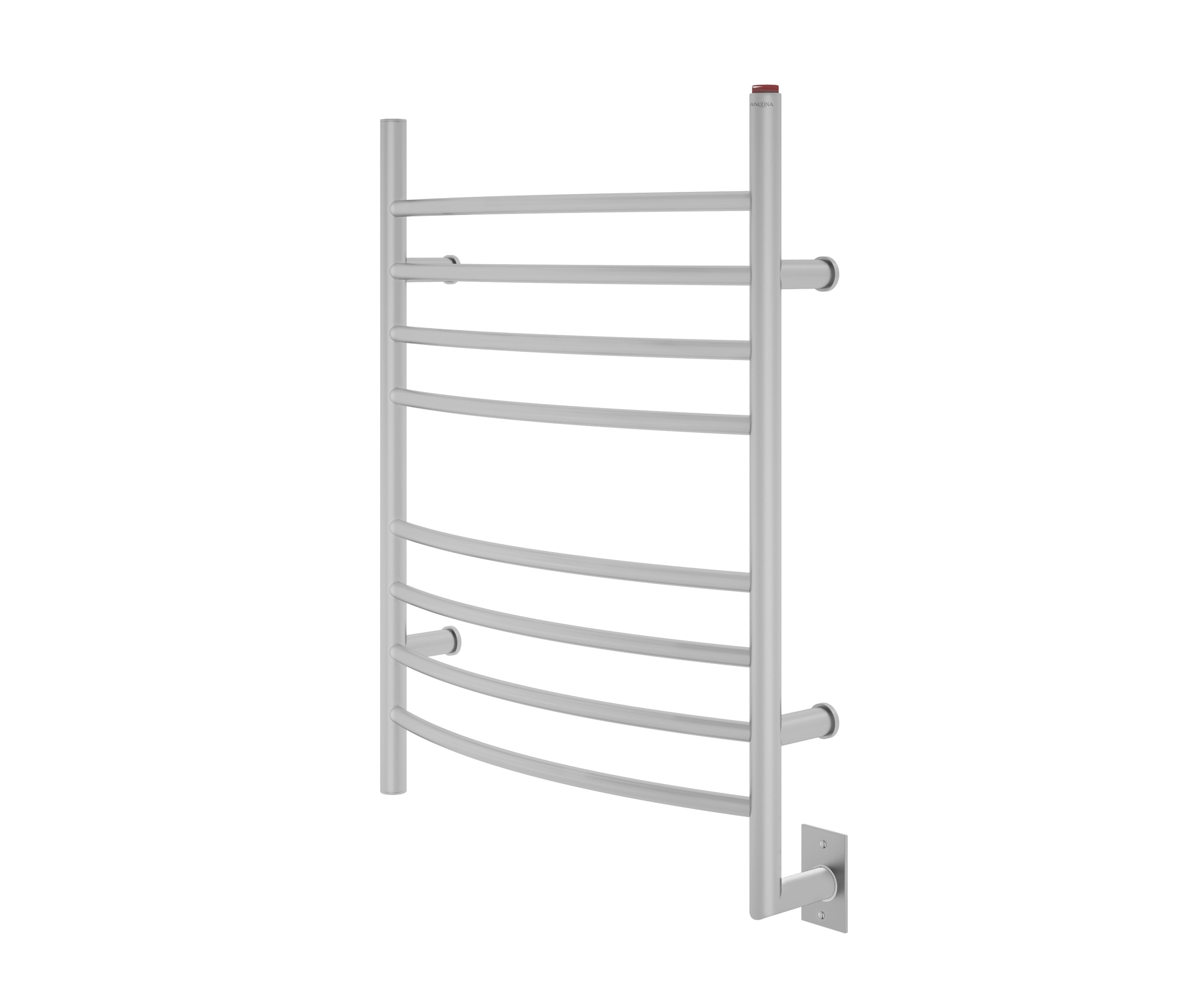 Premium 8 Ova Hardwire Curved Brushed Stainless Steel Towel Warmer - Heated Bathroom Towel Rack for Spa-Like Luxury at Home