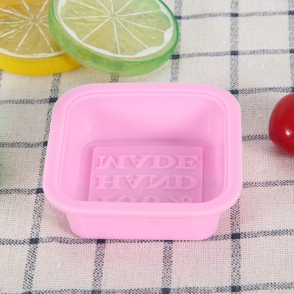 5PCS Silicone Soap Molds - Square DIY Handmade Soap Bar Molds for Baby Soap, Resin Art, Bath Bombs (2.7x2.7x0.8in, Pink) - Perfect for Home Crafting, Gift Making & Spa Day Creations