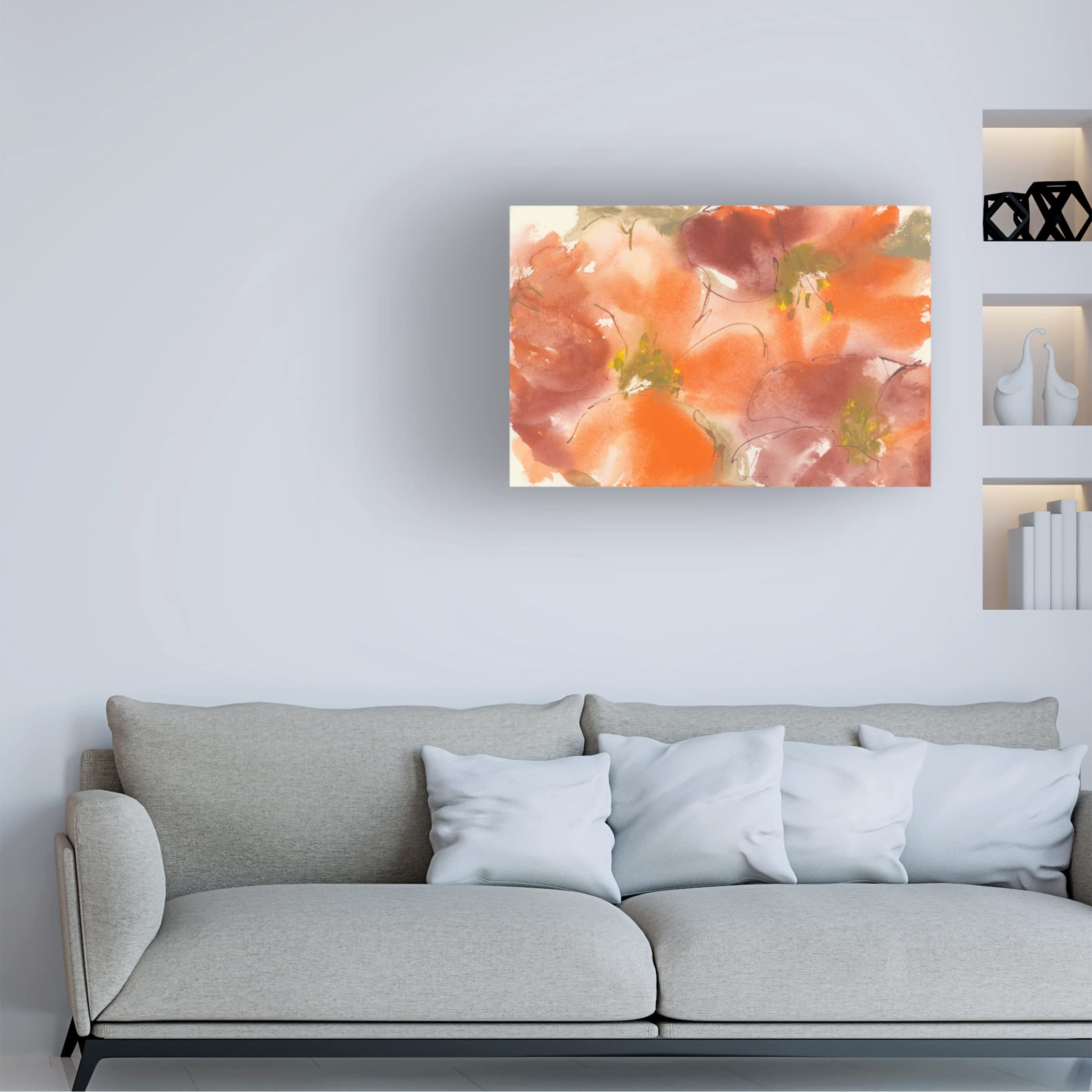 Tribal Lilies I Canvas Art Print by Chris Paschke - Modern Abstract Floral Wall Decor for Living Room, Bedroom & Office